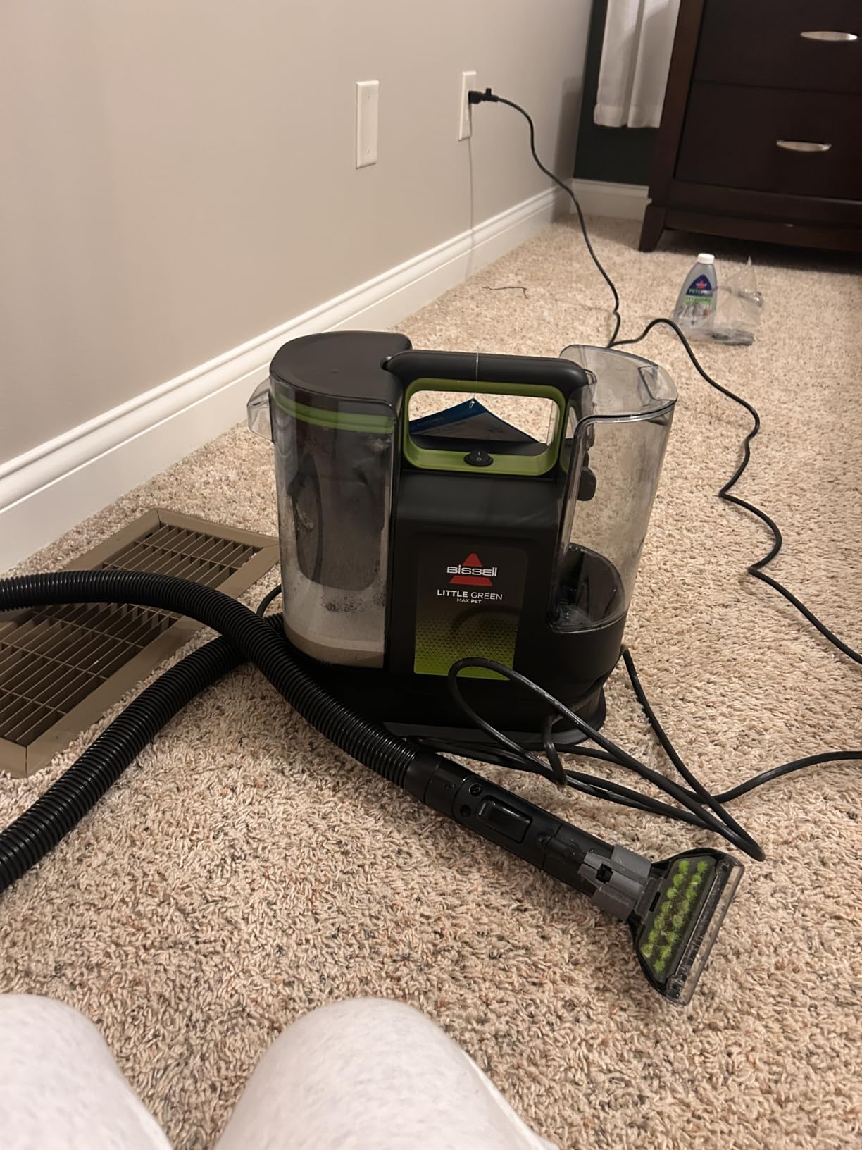 BISSELL Little Green Max Pet Portable Carpet Cleaner, 3860 | Self-Cleaning Tough Stain Tool & Pet Hair Removal Tool; car/auto detailing; deep upholstery cleaning customer photo 2