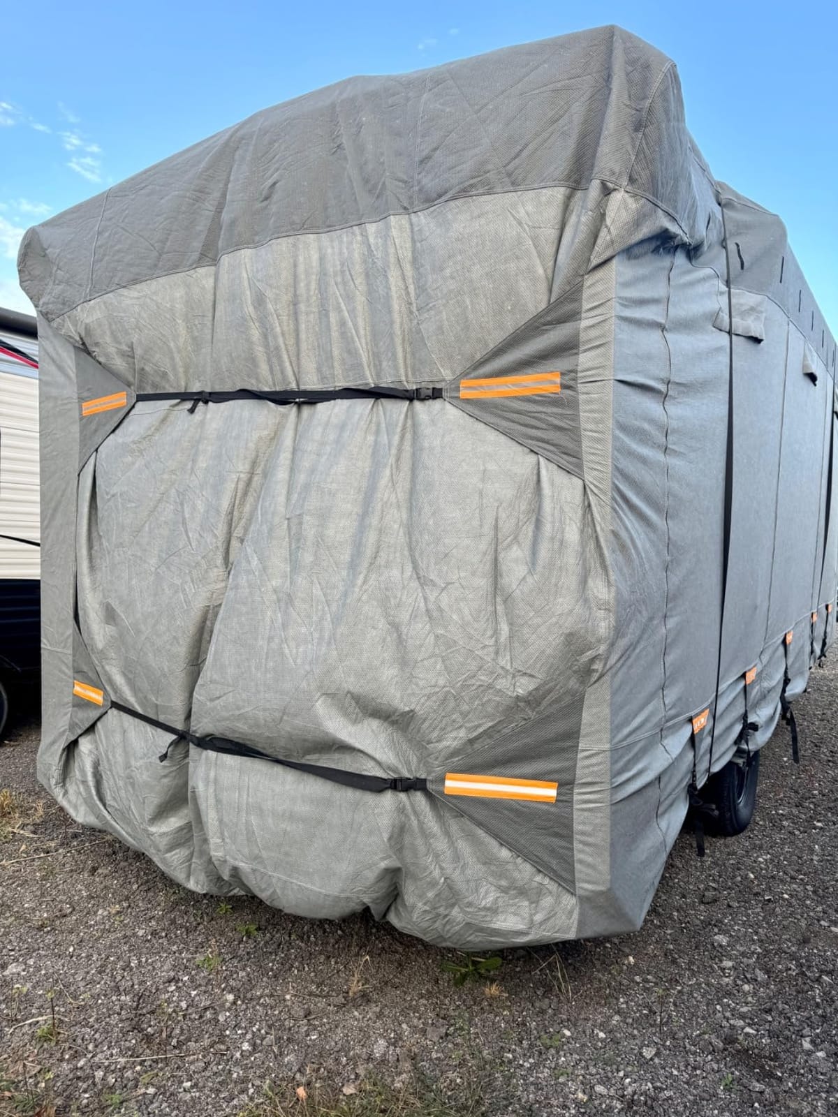 RV Cover for 35-38 ft Travel Trailers, 8 Layers Heavy Duty Camper Cover, Weatherproof & UV Resistant Motorhome Trailer Cover with Gutter & Tongue Jack Covers customer photo 2