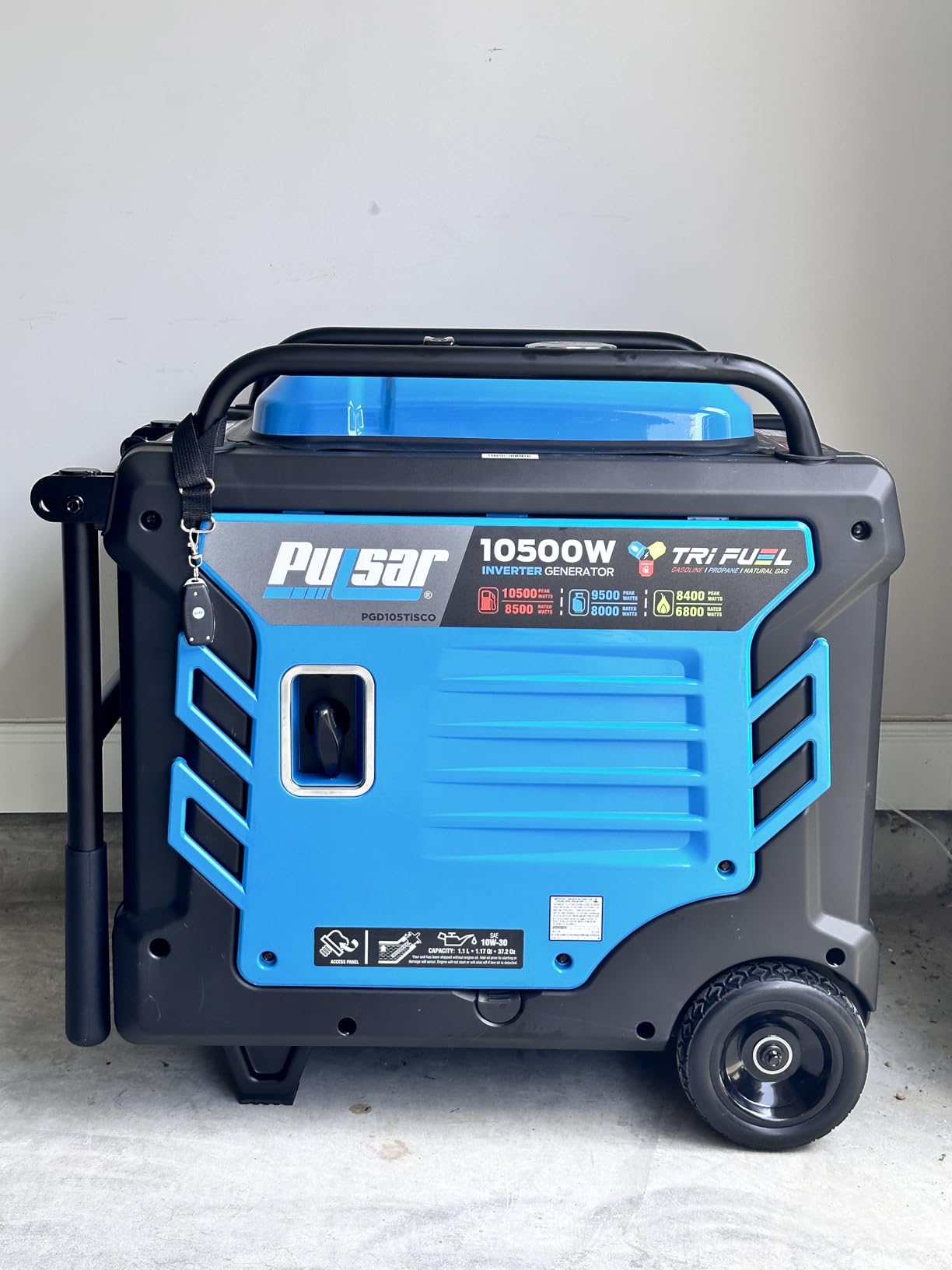Pulsar PGD105TiSCO Tri Fuel Inverter Generator,10500-Watt Tri Fuel Gasoline Propane Natural Gas Portable 50A Generator with Remote Start, CARB Compliant customer photo 2