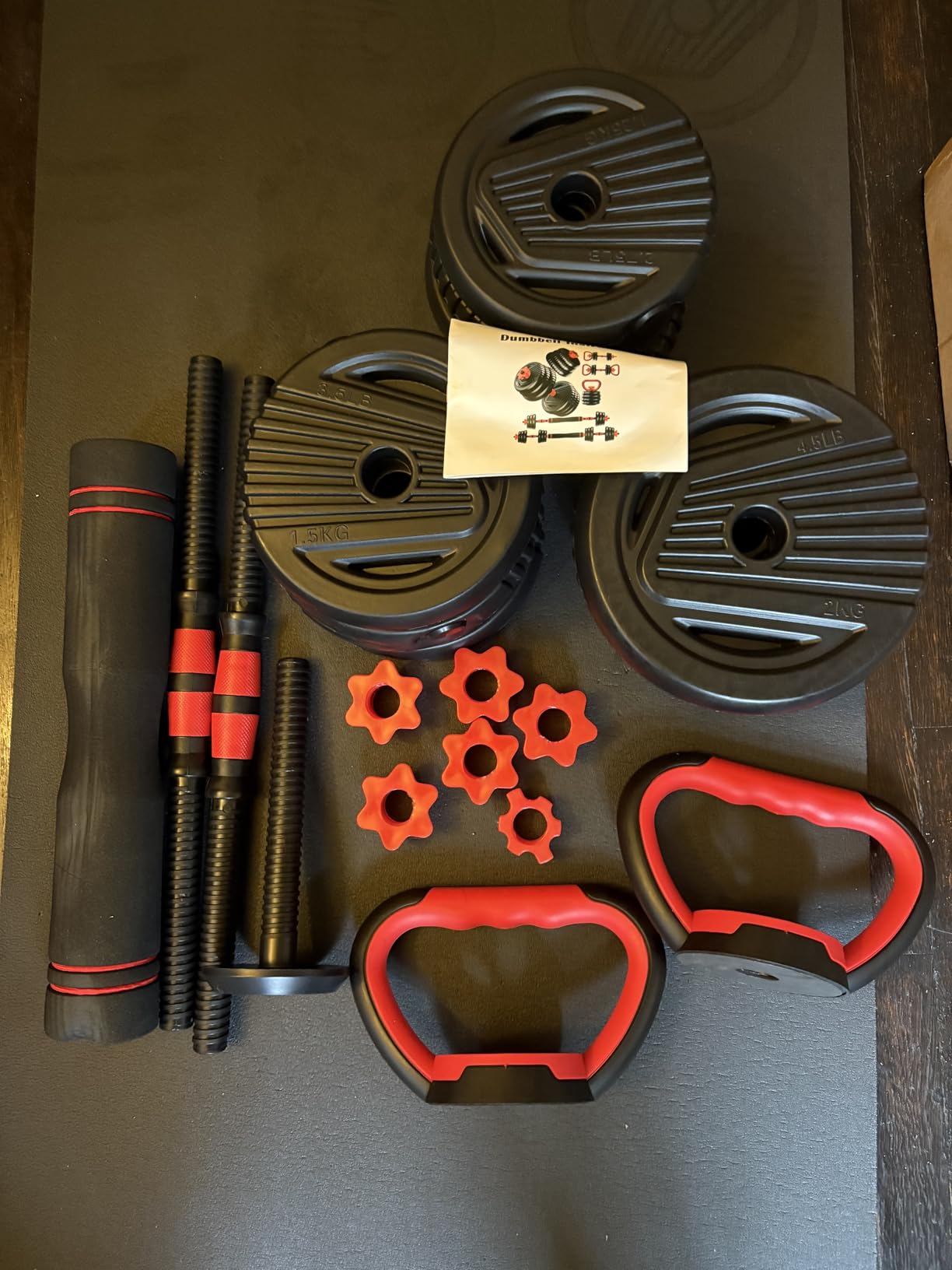 Adjustable Dumbbell set,20/30/45/70/90lbs Free Weight Set | 5 in1 Dumbbell Set with Connector,Used as Barbell,Kettlebells,Push up Stand,Fitness Exercises for Home Gym Suitable Men/Women customer photo 2