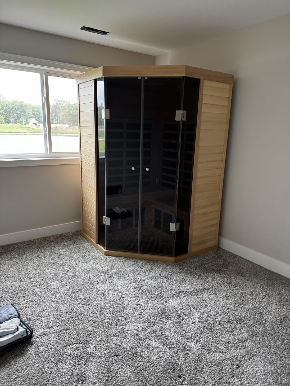Smart Infrared Sauna 2 Person, 1780w Indoor Sauna Room with APP & LCD Panel Control, 0-5mg Low Emf Far Infrared Sauna for Home, Chromatherapy Light, Bluetooth Speaker, Insulation Cover, Reading Light customer photo 1