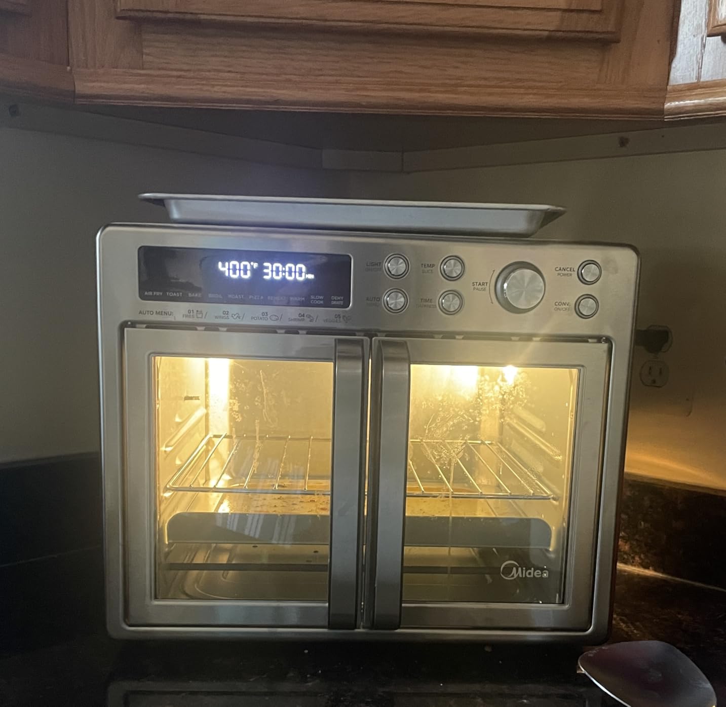 Midea Flexify Classic French Door Toaster Oven Air Fryer Combo, 26.4 QT | 10-in-1 Large Capacity, 26.4 QT Countertop Oven, 25% Faster Cooking and 90% Less Oil, Stainless Steel customer photo 1