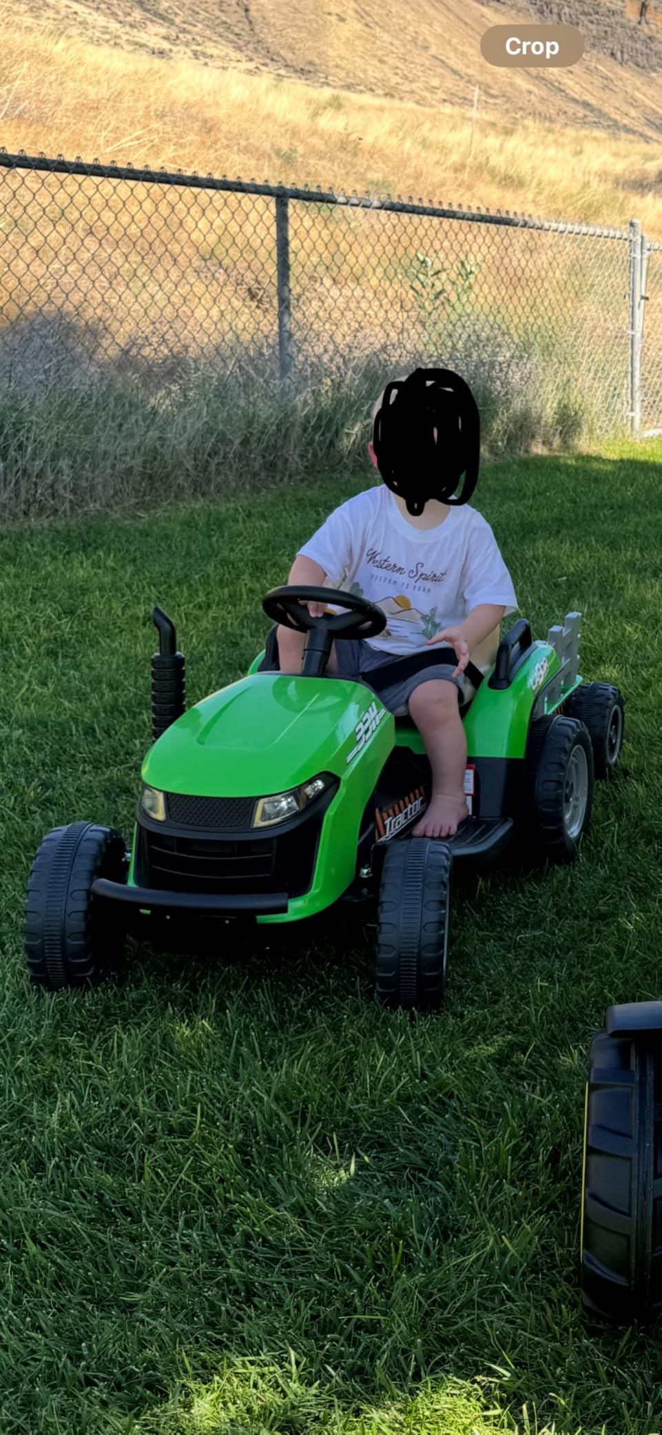 ARBELI 12V 7AH Kids Ride On Tractor w/Trailer & Remote Control, Green customer photo 1