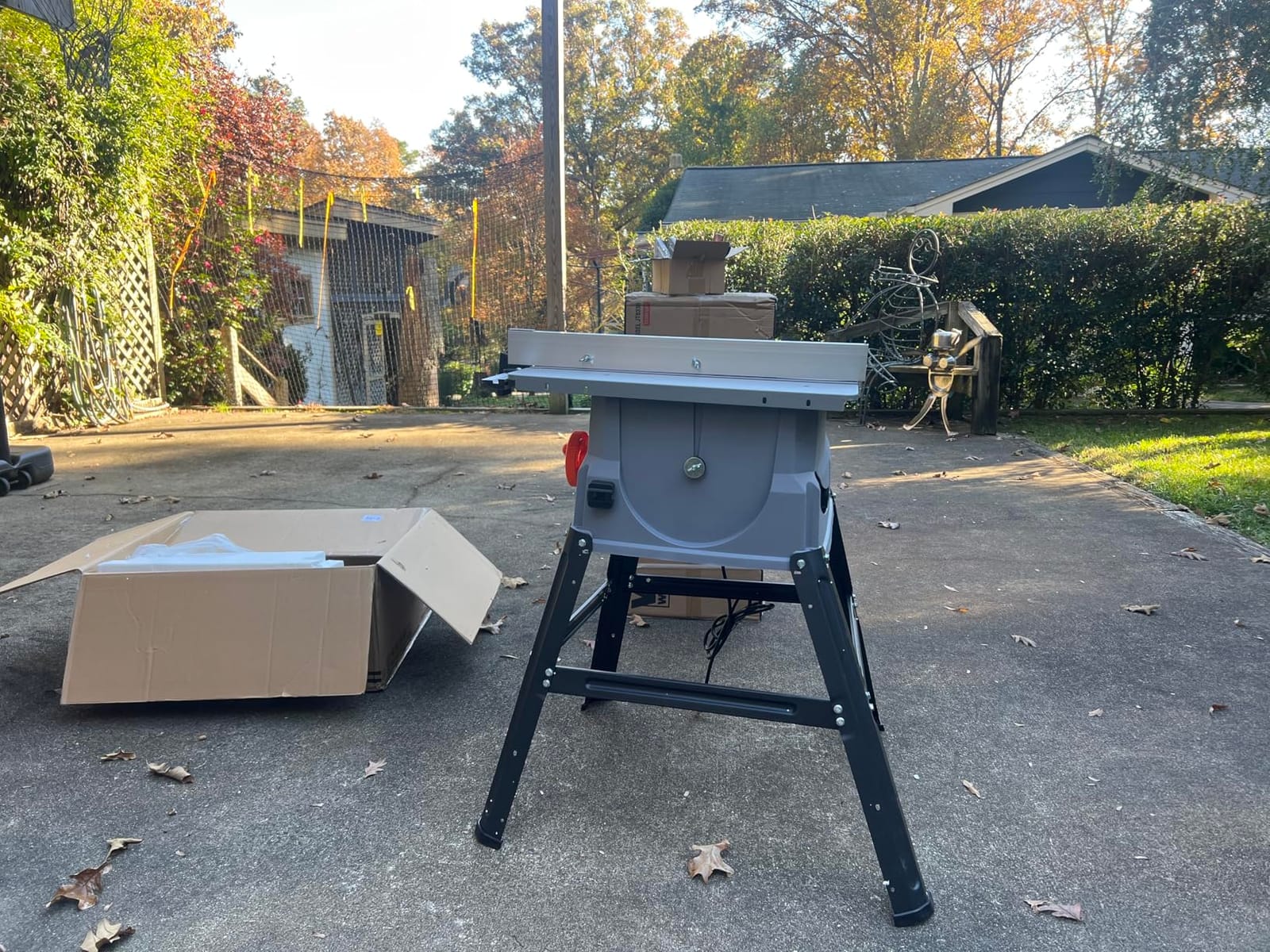 Prostormer 10 Inch Table Saw with Stand | 15A 5000RPM Portable Benchtop Saw, 10-Inch Blade, 45°Bevel Cutting Tabletop Saw for Woodworking DIY/Decking/Trim customer photo 2
