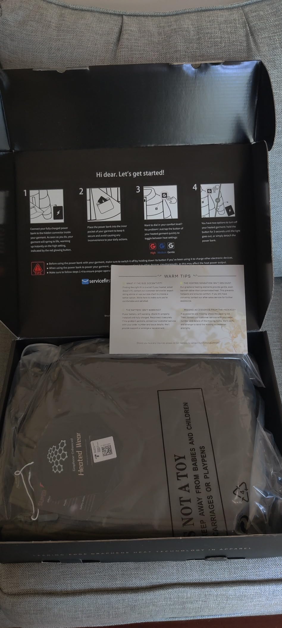 Wulcea Graphene Heated Soft Shell Jacket for Men 12V 18400mAh Large Capacity customer photo 1