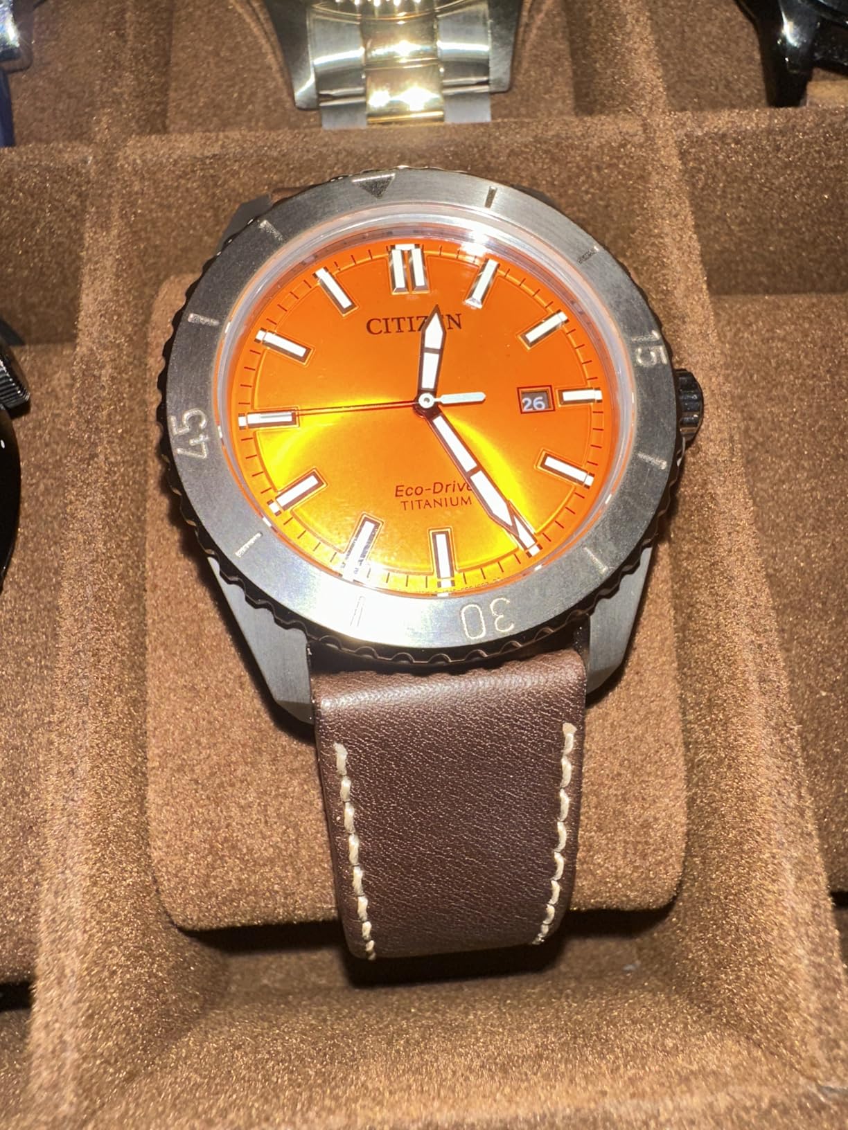 Citizen Men's Eco-Drive Brycen Sport Casual Watch, Silver-Tone Super Titanium Case, 3 Hand, Date customer photo 2