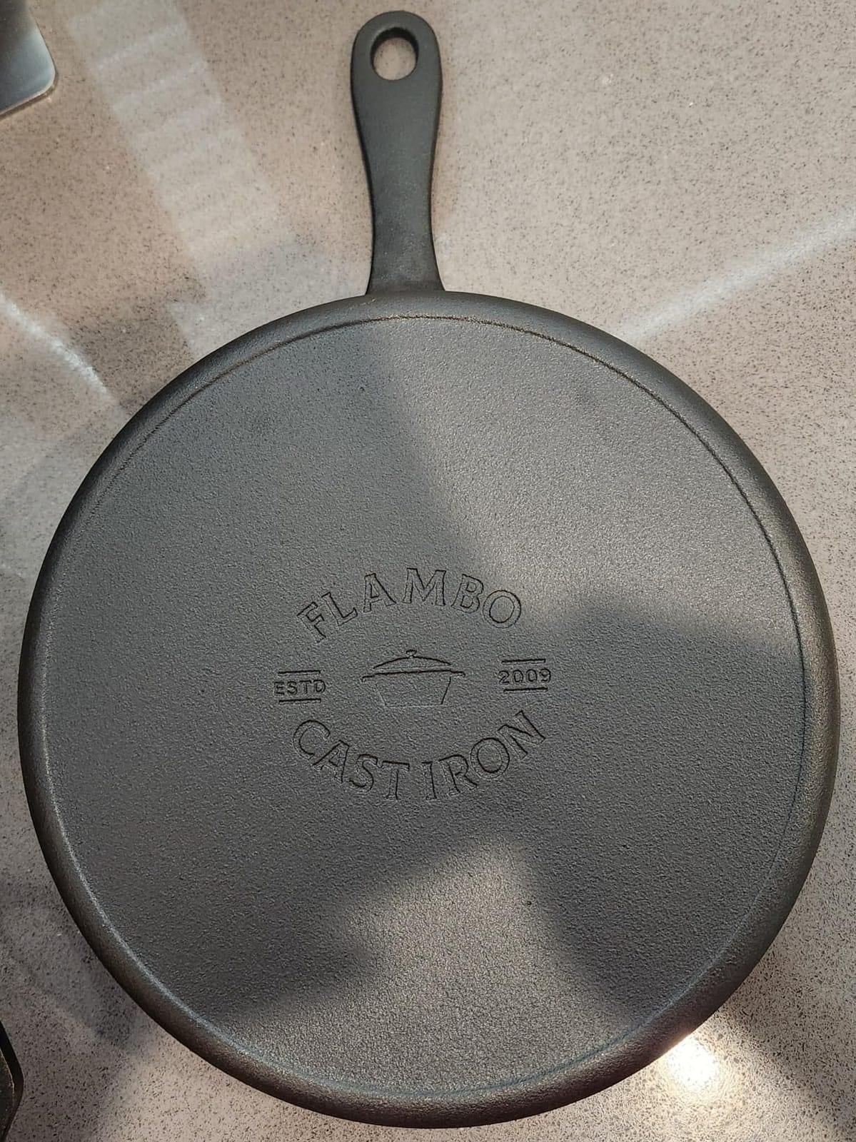 Flambo Skillet #10 - Naturally Non-Stick 10 Inch Pre-Seasoned Cast Iron Frying Pan - Smooth Nonstick Finish for Grilling, Frying, Sauteing, Searing, Baking - Use on Oven, Stove, Grill, or Campfire customer photo 1
