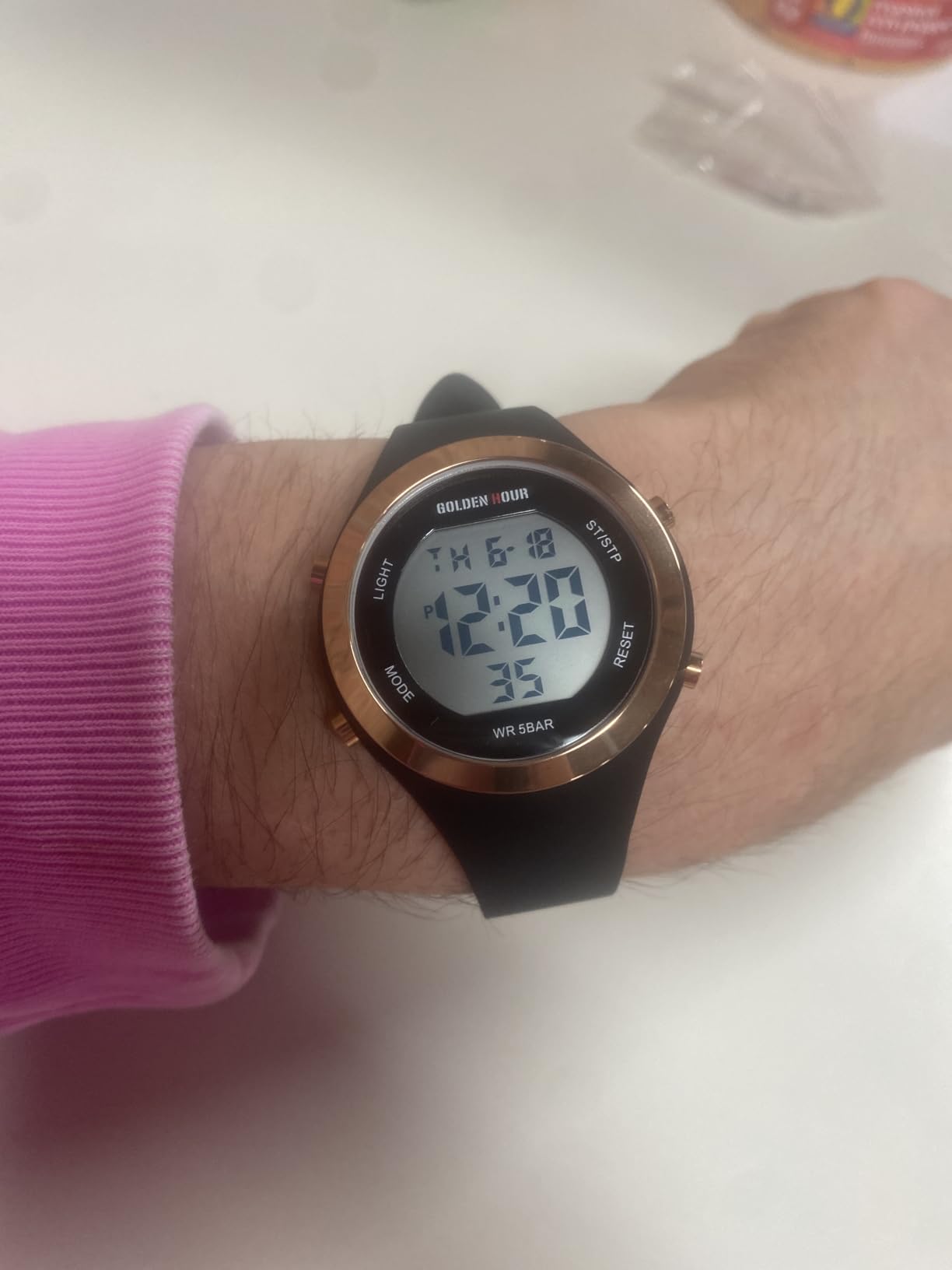 GOLDEN HOUR Waterproof Sport Women's Digital Chronograph Silicone Strap Watch customer photo 2