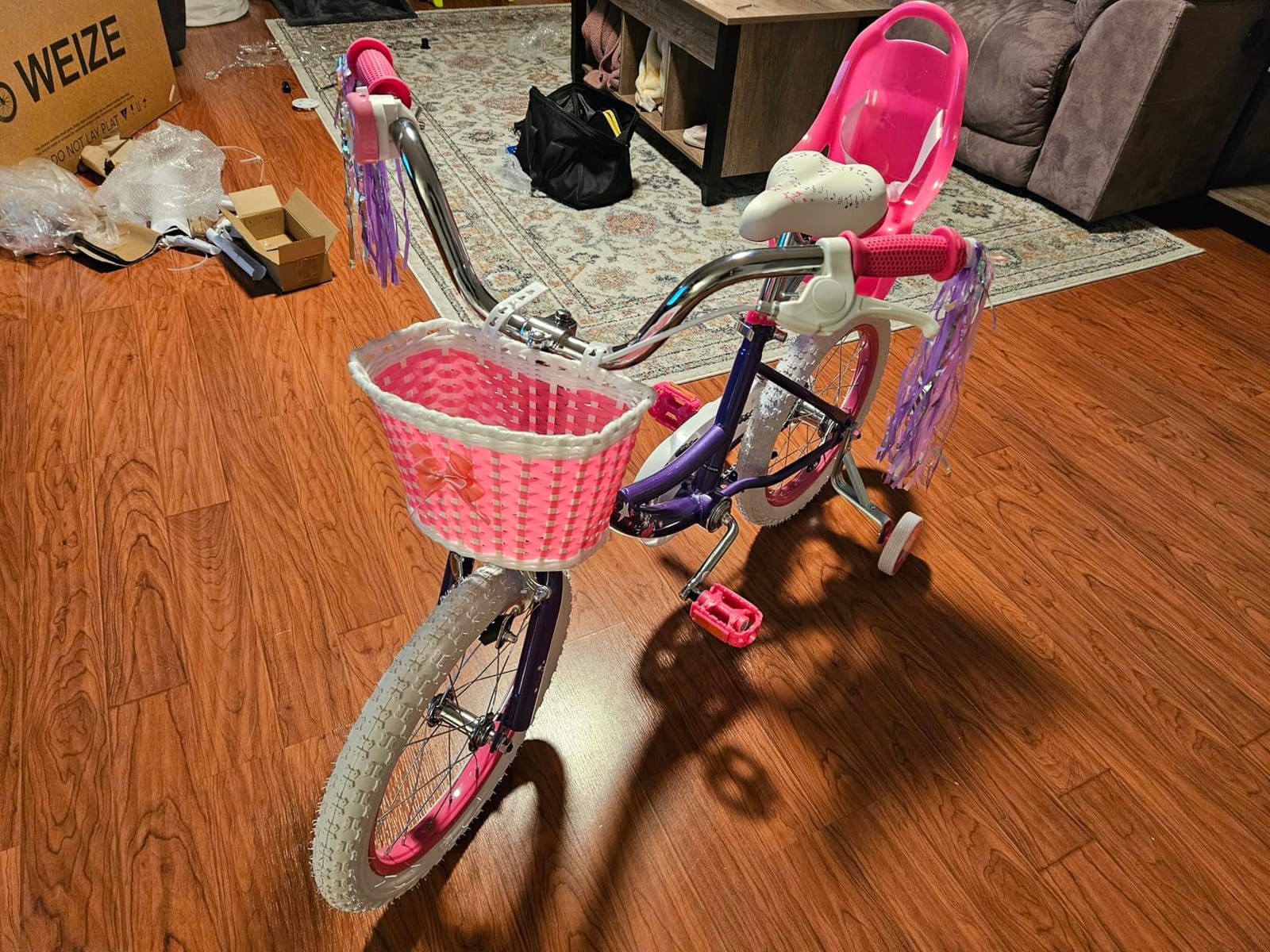 WEIZE Girls Kids Bike 14 16 18 Inch Children Bicycles with Training Wheels customer photo 1