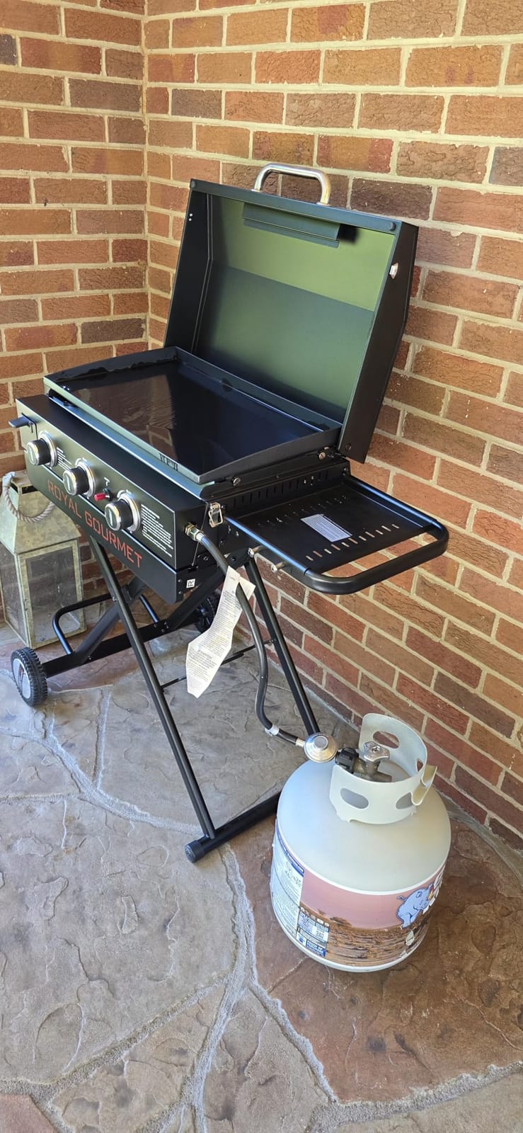 Royal Gourmet PD3001 3-Burner Propane Gas Griddle with Collapsible Stand | 23-Inch Portable Griddle with Side Table | 25,500 BTU Output, 314 Sq.In. Cooking Area | for Camping Tailgating Backyard Patio customer photo 1