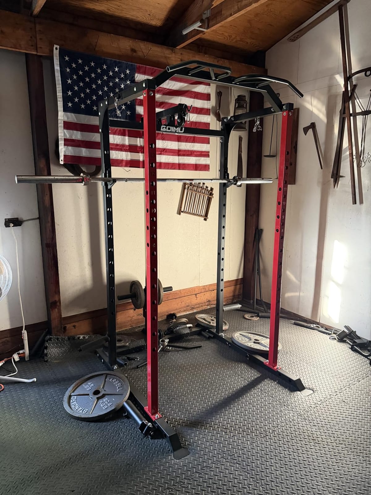 C1-V4 Power Cage, 2000LBS Squat Rack with LAT Pulldown, Multi-Function Weight Cage Strength Training Machine, Workout Cage with More Attachments for Home Gym Garage customer photo 2