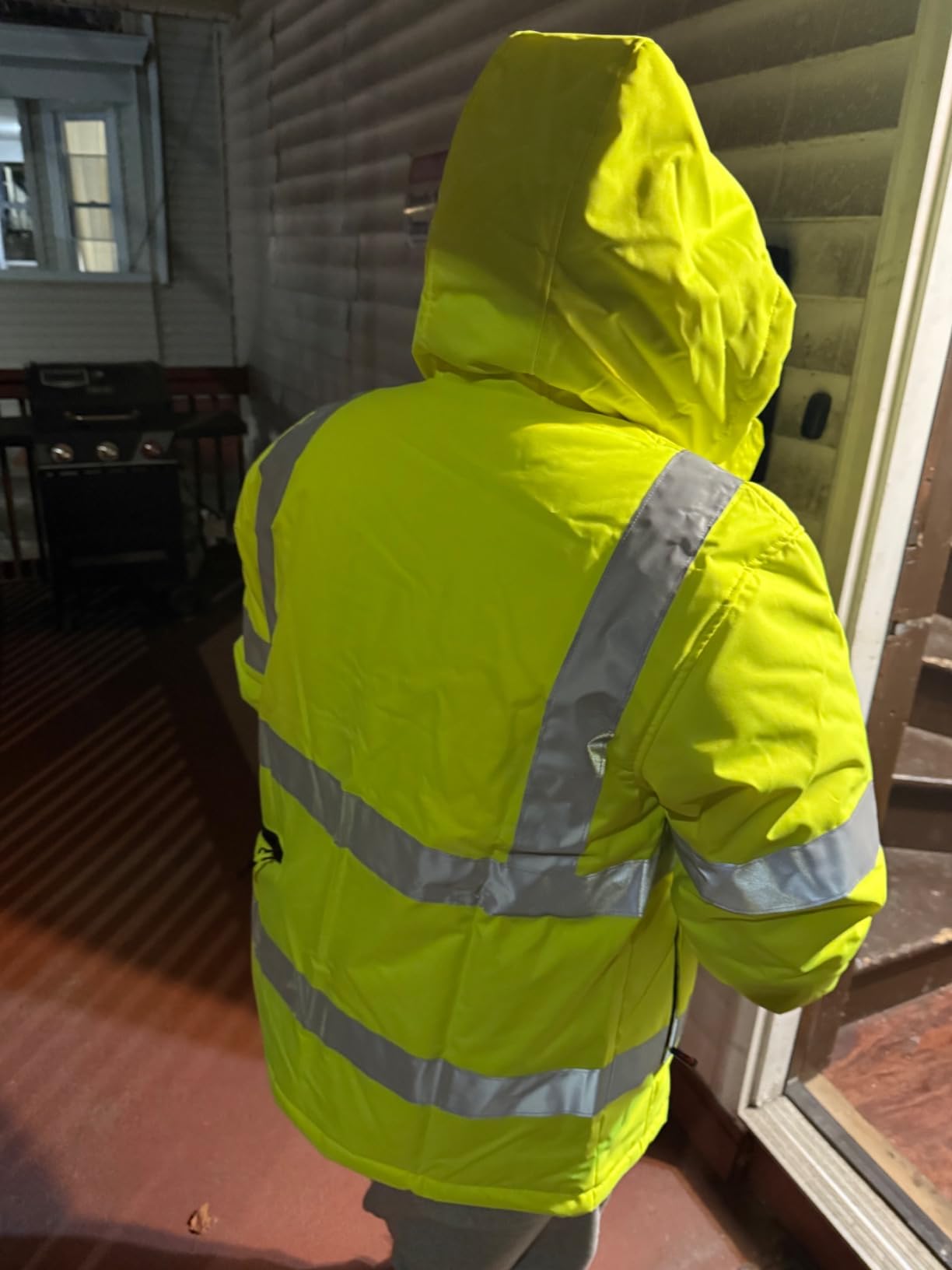 Heated Hi-Vis Safety Jacket for Men with Battery, Class 3 Waterproof Work Coat with 3M Reflective Tape for Winter customer photo 1
