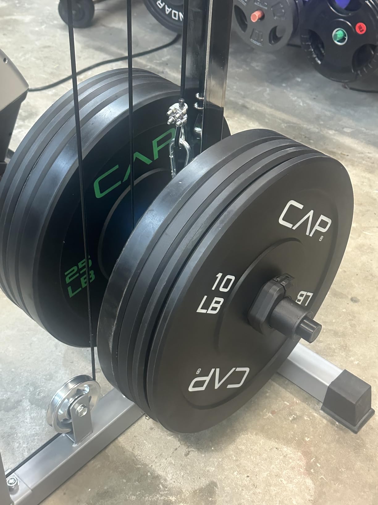 CAP 2-inch Olympic Bumper Plate Weight Set | 100-370 lbs | Multiple Colors | Storage Rack Optional customer photo 1