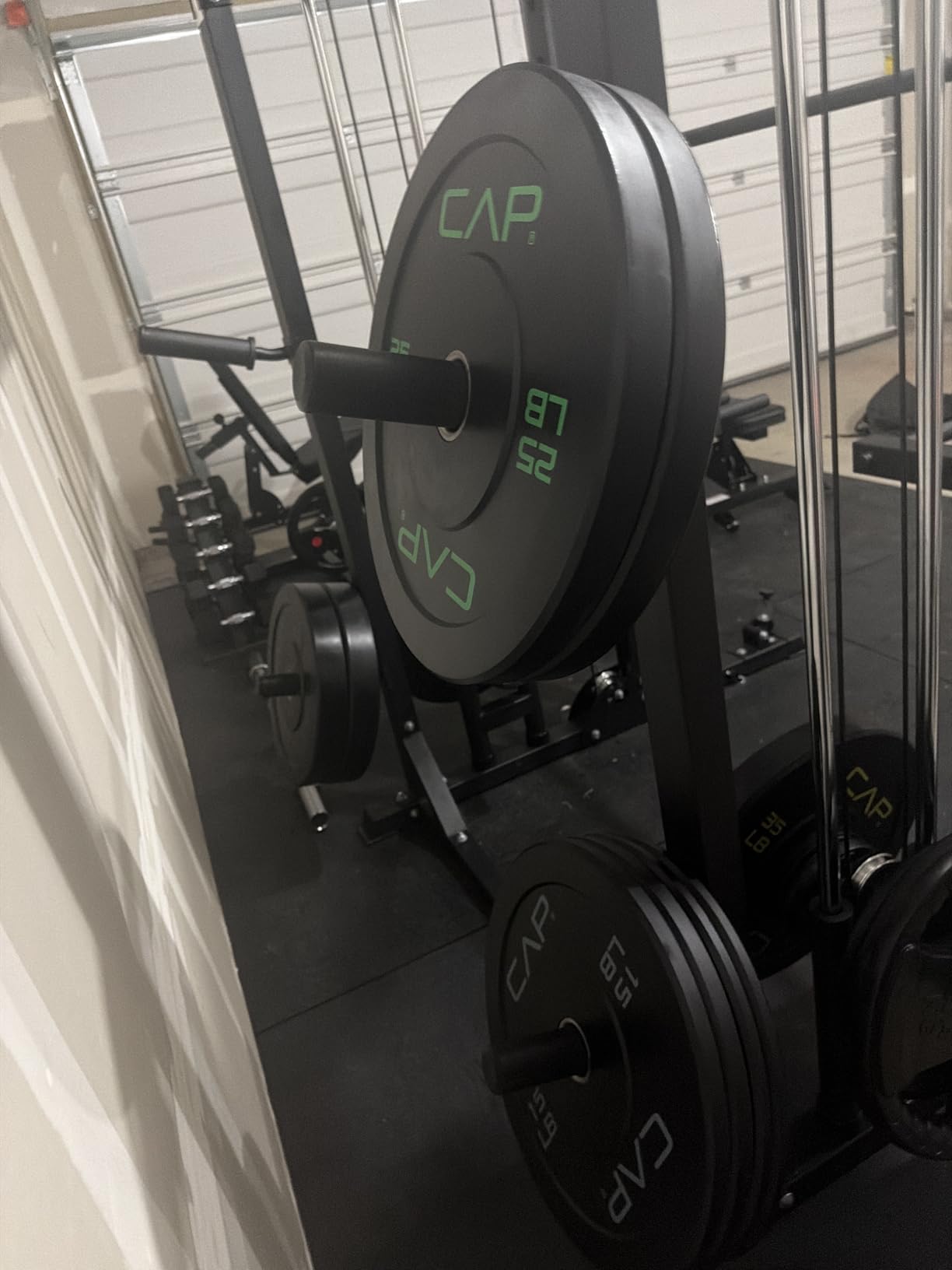 CAP 2-inch Olympic Bumper Plate Weight Set | 100-370 lbs | Multiple Colors | Storage Rack Optional customer photo 1