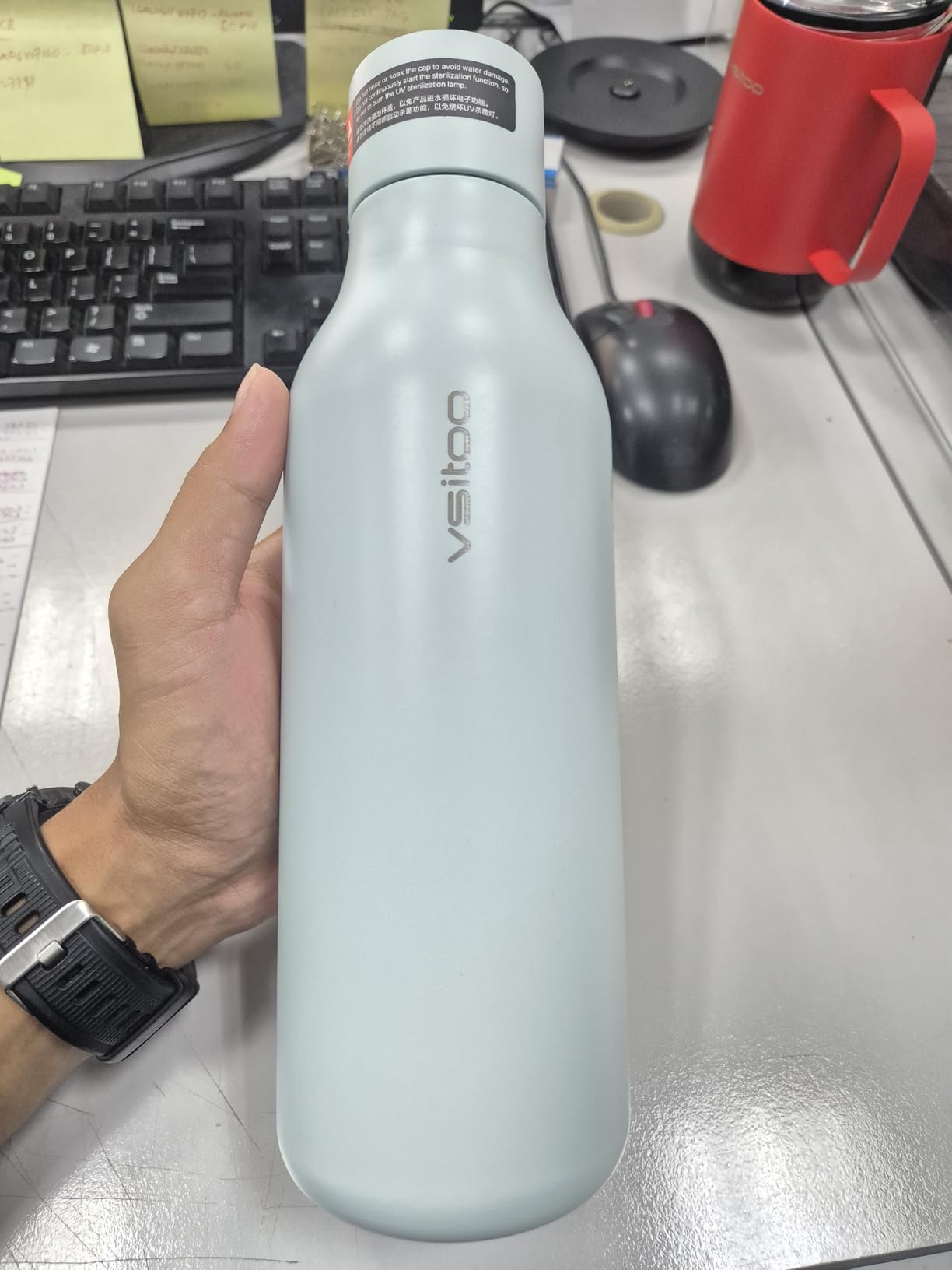 VSITOO S1 Max 33oz Insulated Stainless Steel Self-Cleaning Water Bottle - Auto Self-Cleaning, App or Touchscreen Control, Temp Display, 30-Day Battery & 24H Cold customer photo 2