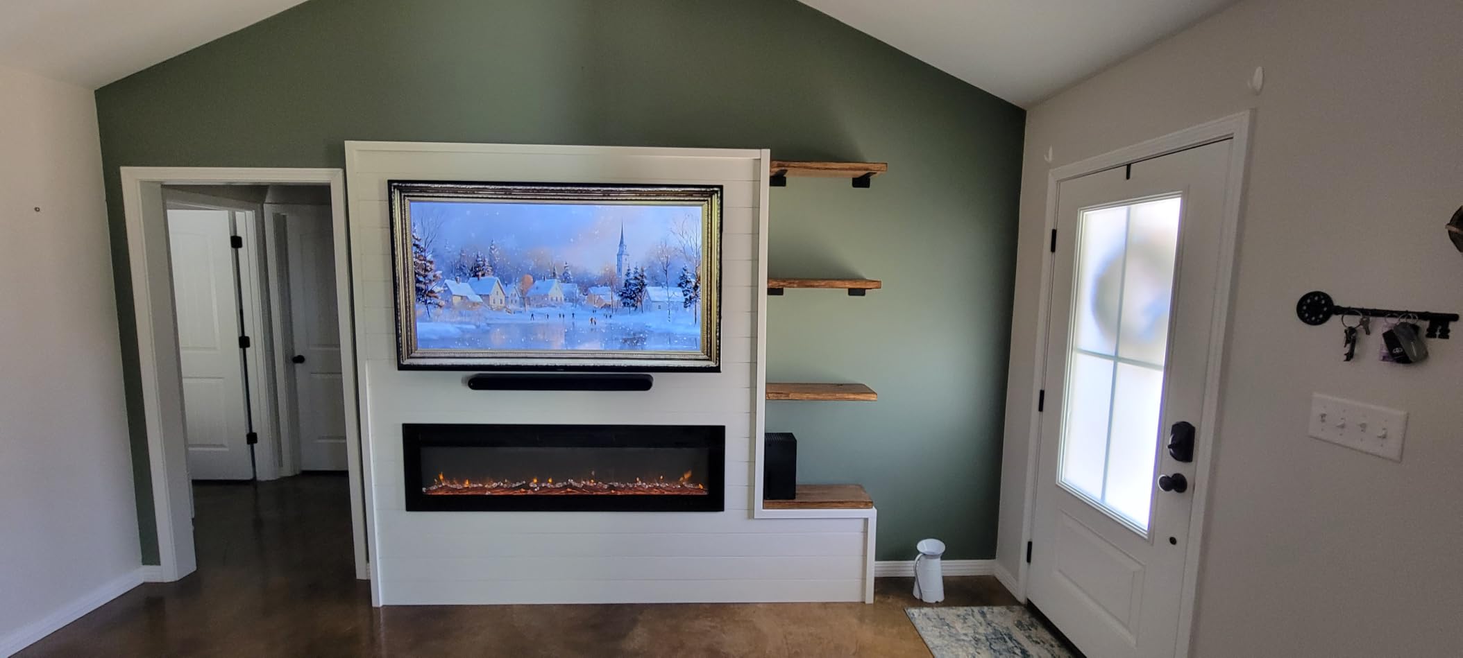 EUHOMY 50 Inch Electric Fireplace Recessed and Wall Mounted customer photo 1