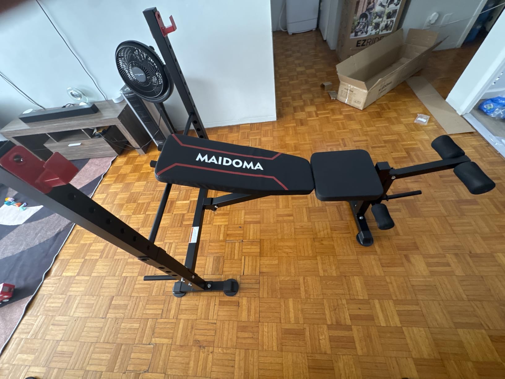MAIDOMA Foldable 1500LBS Capacity 8 IN 1 Weight Bench Set with Leg Extension/Squat Rack/Preacher Curl, Adjustable Bench Press for Home Gym Full Body Workout (US Stock) customer photo 1