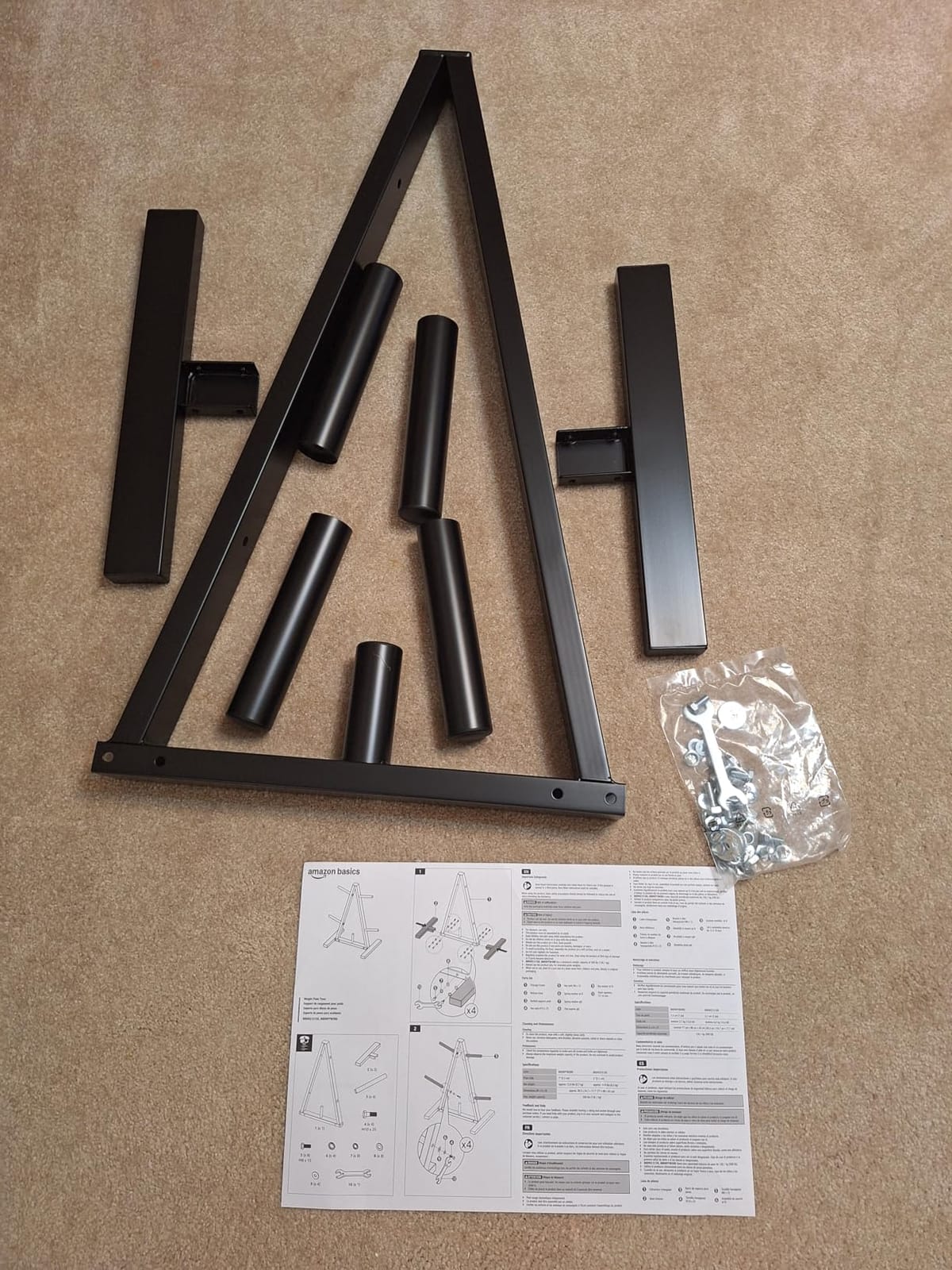 Amazon Basics Weight Plate Tree Rack, Durable Steel, Space-Saving Vertical Design for Home Gym customer photo 1