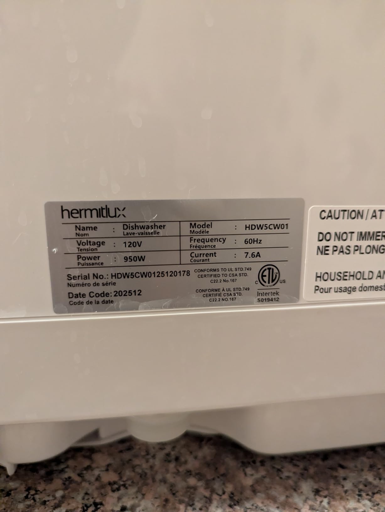 Hermitlux Countertop Dishwasher, 7 Washing Programs Portable Dishwasher customer photo 2