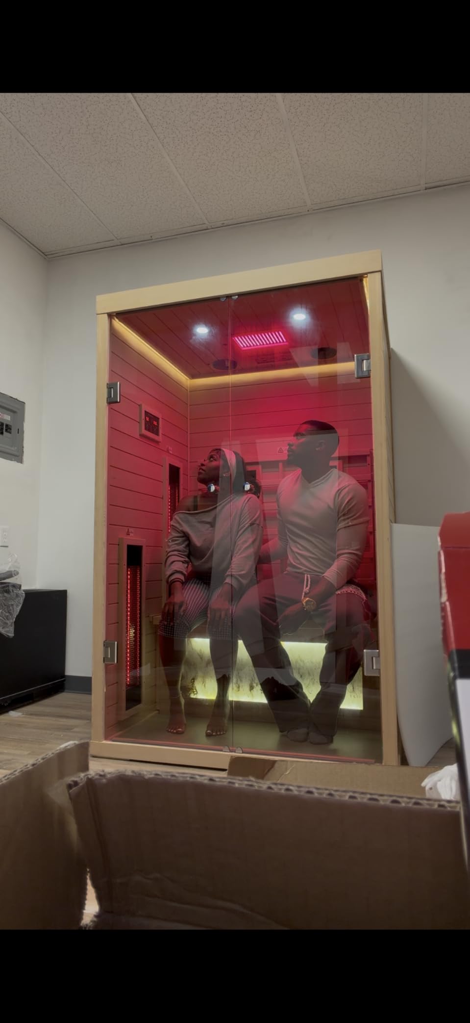 3 Person Ceramic Infrared Sauna Far Infrared Indoor Saunas for Home customer photo 1