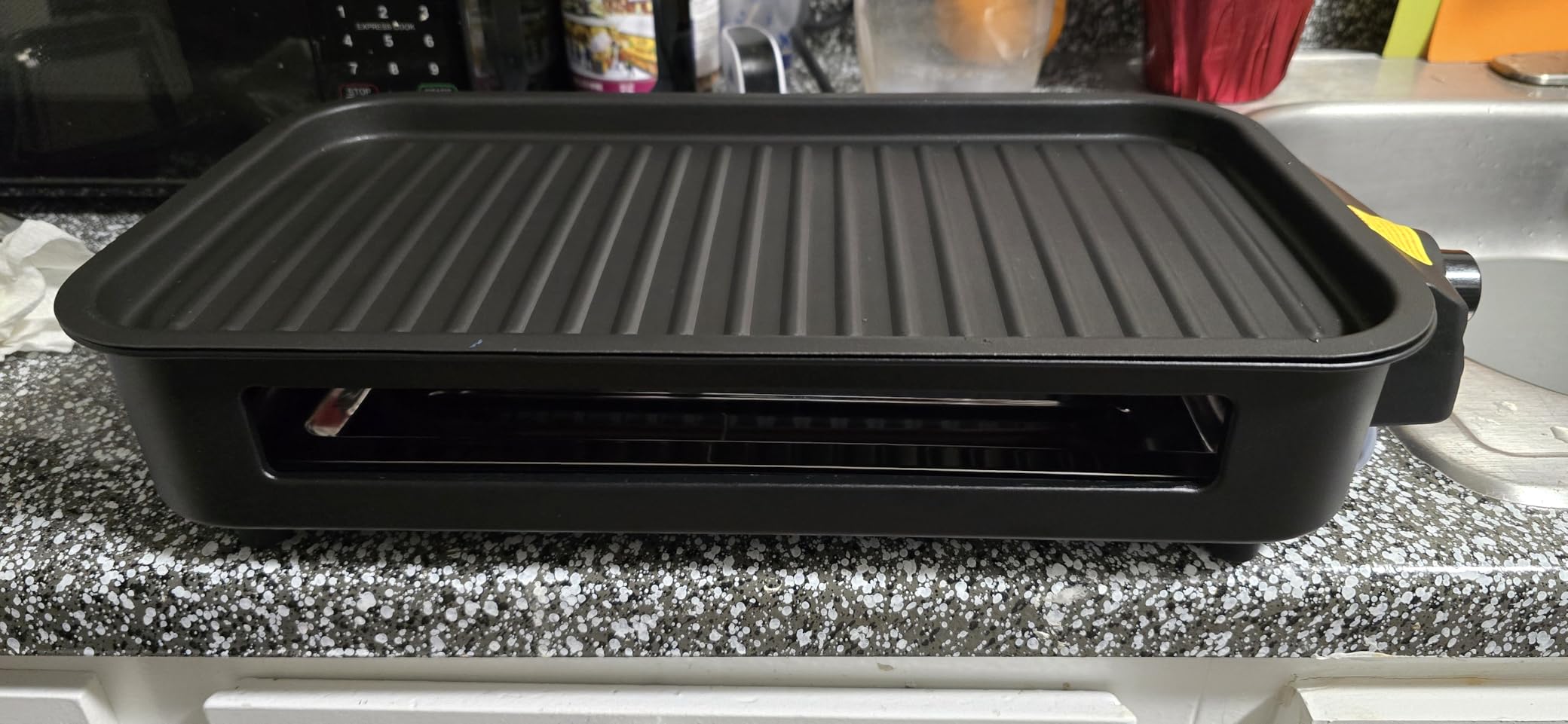 Pukomc Electric Indoor Grill, 2 in 1 Indoor Grills for Kitchen | Smokeless Grill Net & Non-Stick Cooking Removable Plate, Temperature Control, Dishwasher Safe, 1700W Black customer photo 1