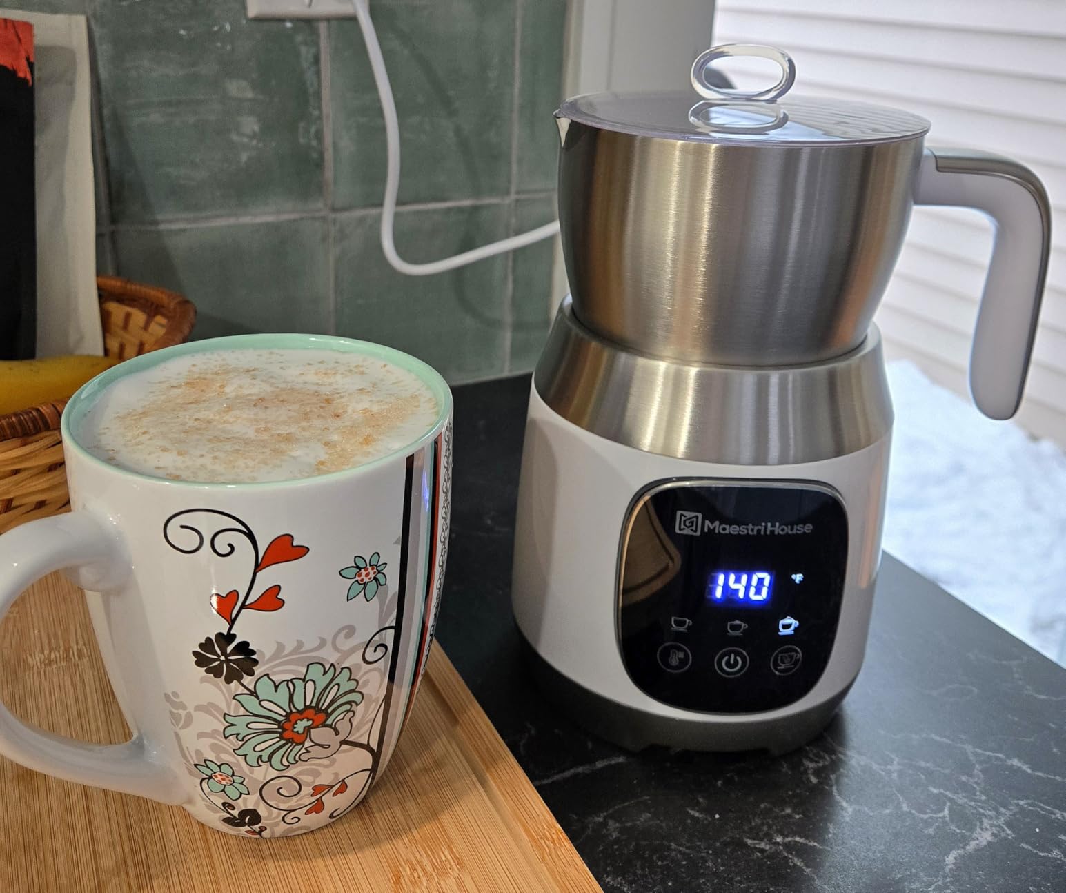 Maestri House DualFro 600 Milk Frother and Steamer 21oz/600mL | Variable Temp 4 Settings & 3 Froth Levels, Memory Function for Latte Cappuccino Hot Chocolate, Dishwasher Safe, Brush Included customer photo 2