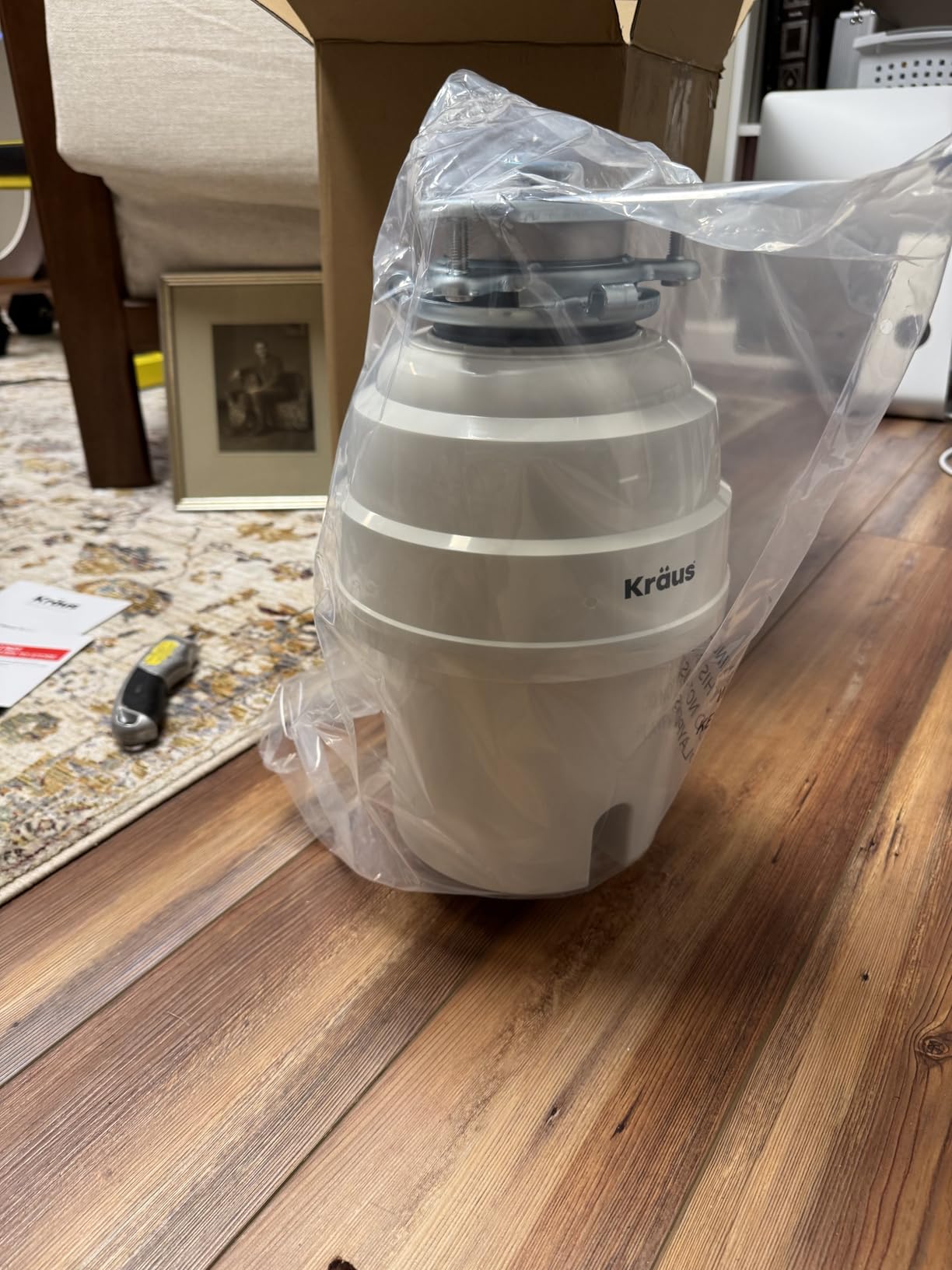 KRAUS WasteGuard 1 HP Continuous Feed Garbage Disposal with Ultra-Quiet Motor for Kitchen Sink with Power Cord and Flange Included, KWD201-100MCG customer photo 1