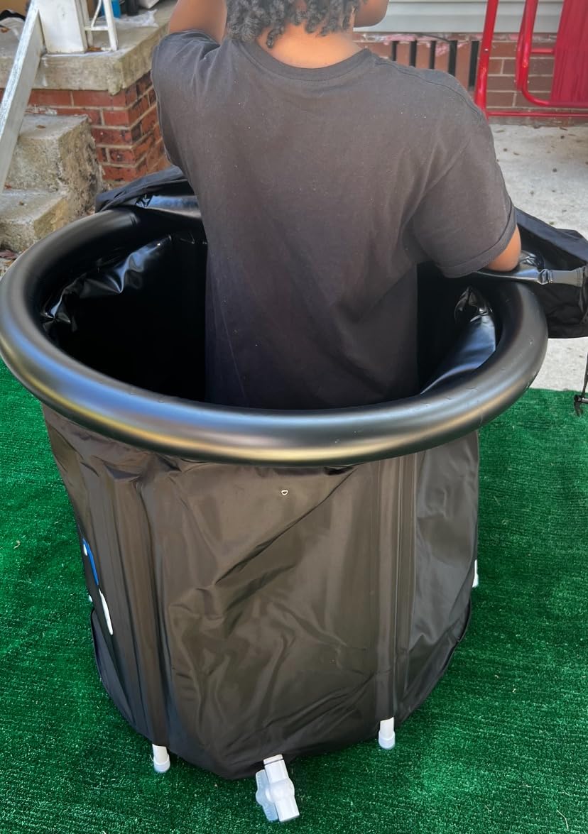 The Cold Pod Cold Plunge Tub: 85 Gal Round Tub with Full-Wrap UV-Reflective Insulation Cover Bundle for Indoor & Outdoors Use - Portable Ice Bath Tub for Athletes&Crossfitters &Wim Hof Enthusiasts customer photo 1