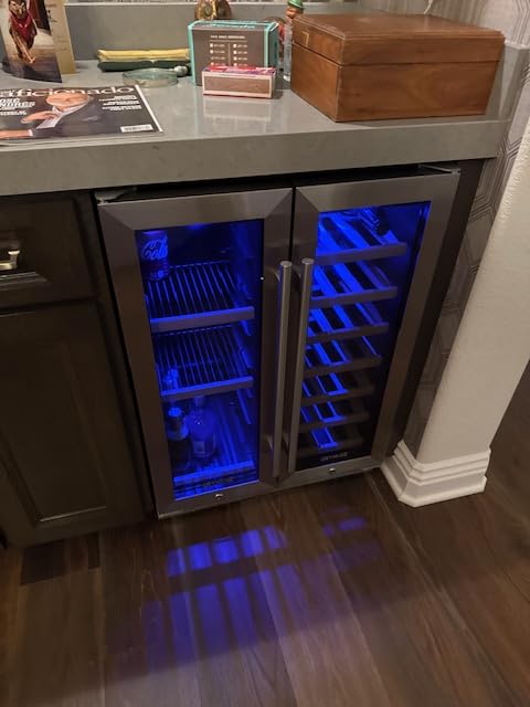 ORYMUSE 15 Inch Wine Cooler, 30 Bottle Dual Zone Under Counter Wine Fridge customer photo 2