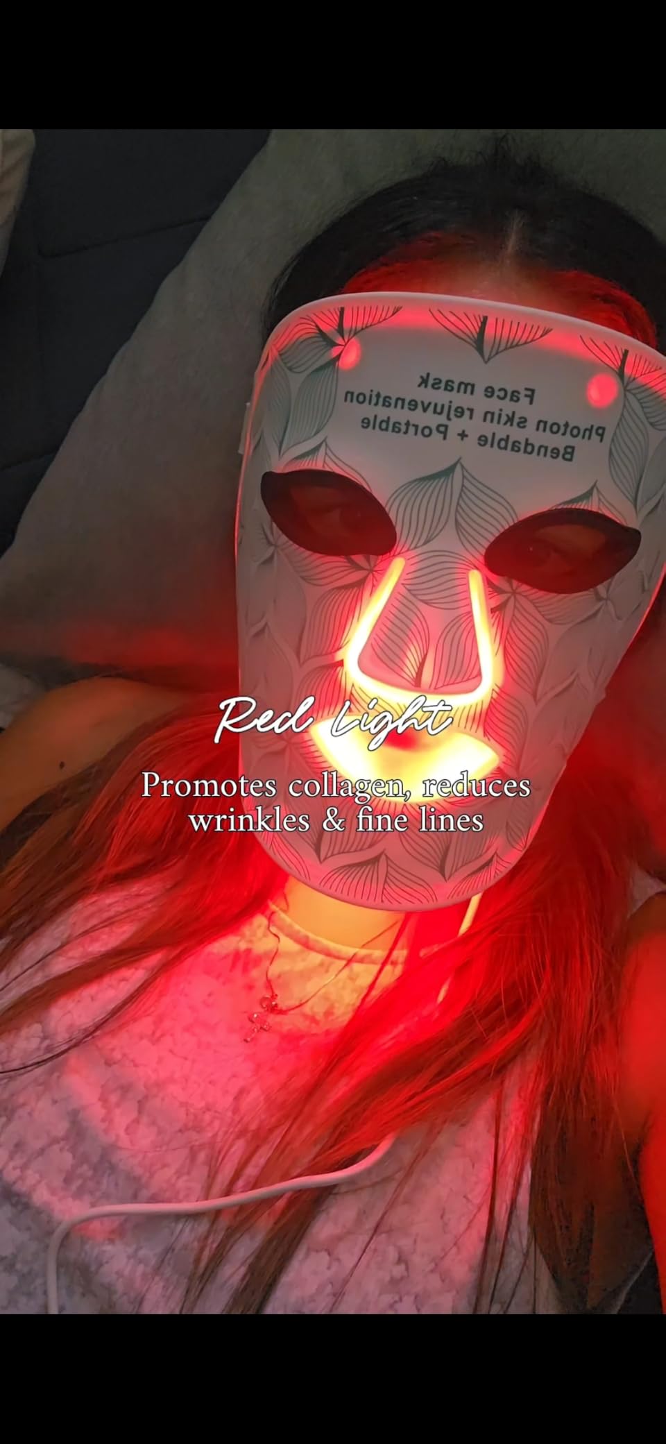 Red Light Therapy Mask for Face and Neck, 8 Colors Glow LED Mask 850nm NIR customer photo 2