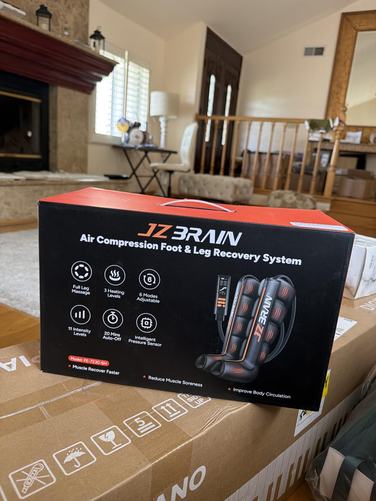 JZBRAIN Air Compression Boots Leg Massager: Sequential Full-Leg Recovery with Heat, 6 Modes & 11 Intensities for Post-Workout Relieve & Daily Relaxation for Athletes, Fitness Users (Large) customer photo 2
