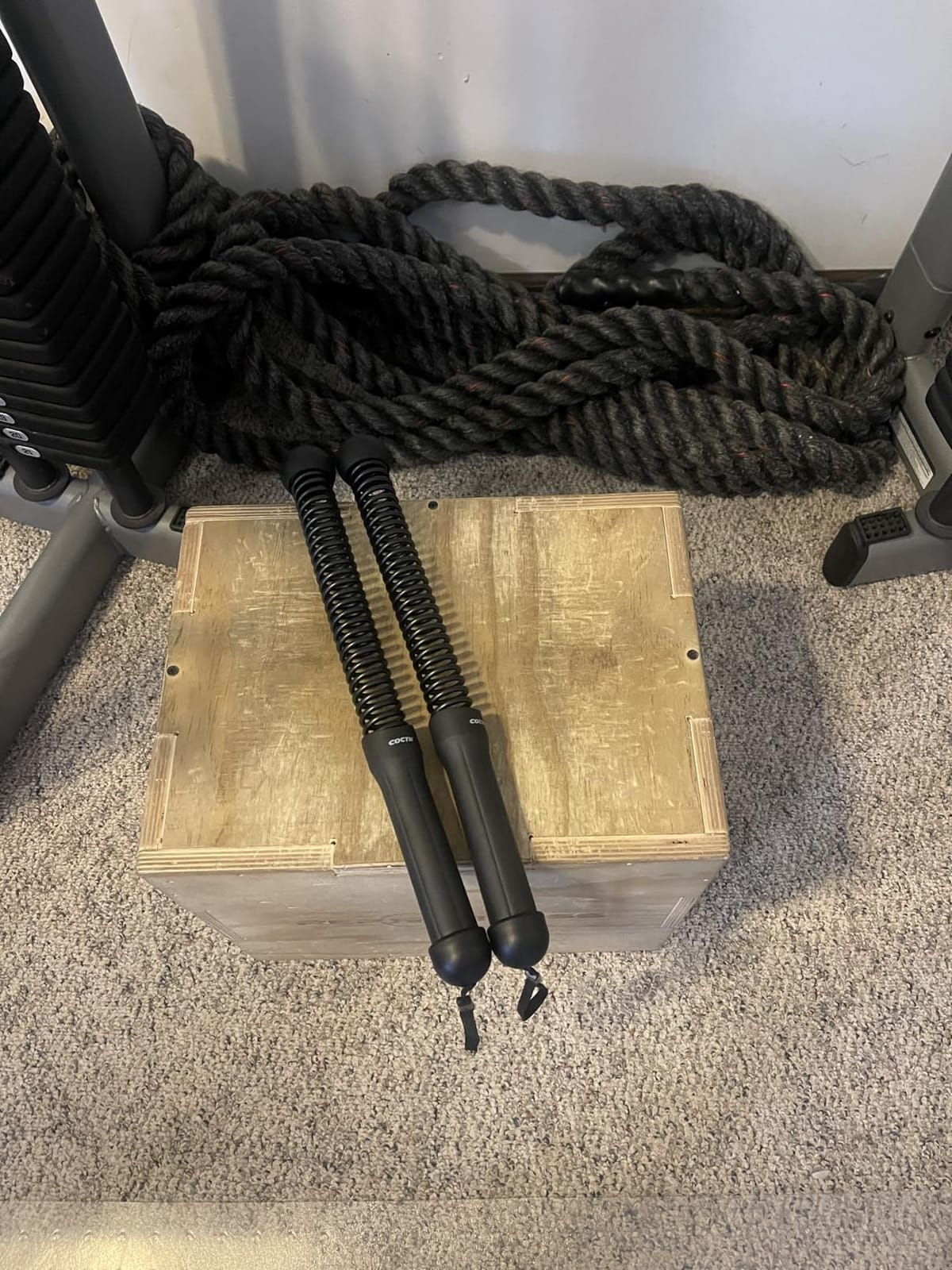 Cordless Battle Rope for Home Gym, Heavy Duty Portable with Poster customer photo 2
