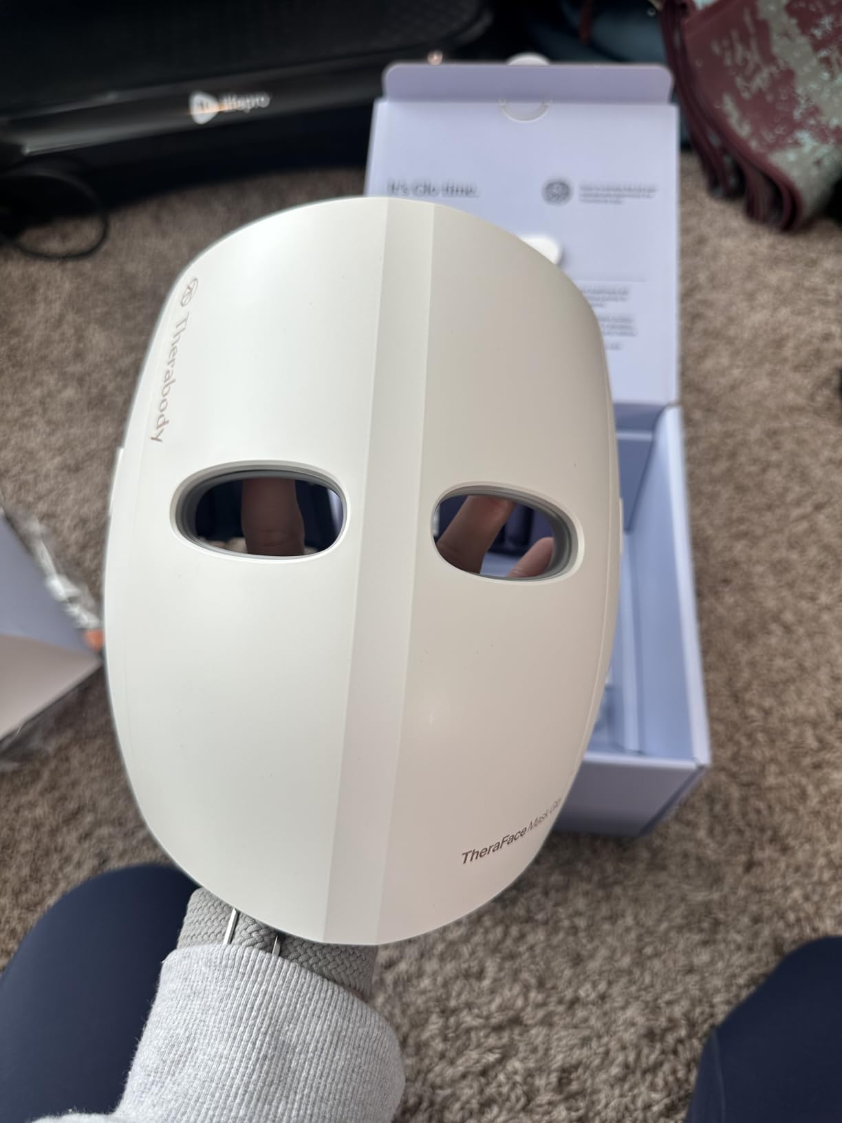 TheraFace Therabody Mask Glo - Cordless LED Skincare Face Mask with Red/Blue/Infrared Light & Relaxing Scalp Massage for Glowing, Healthier-Looking Skin - FDA Cleared customer photo 1