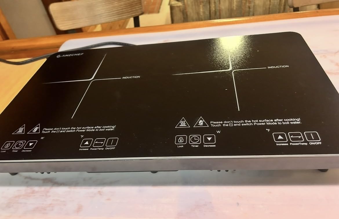 AMZCHEF Double Induction Cooktop, 1800W 2 Burner, ETL Certified customer photo 1