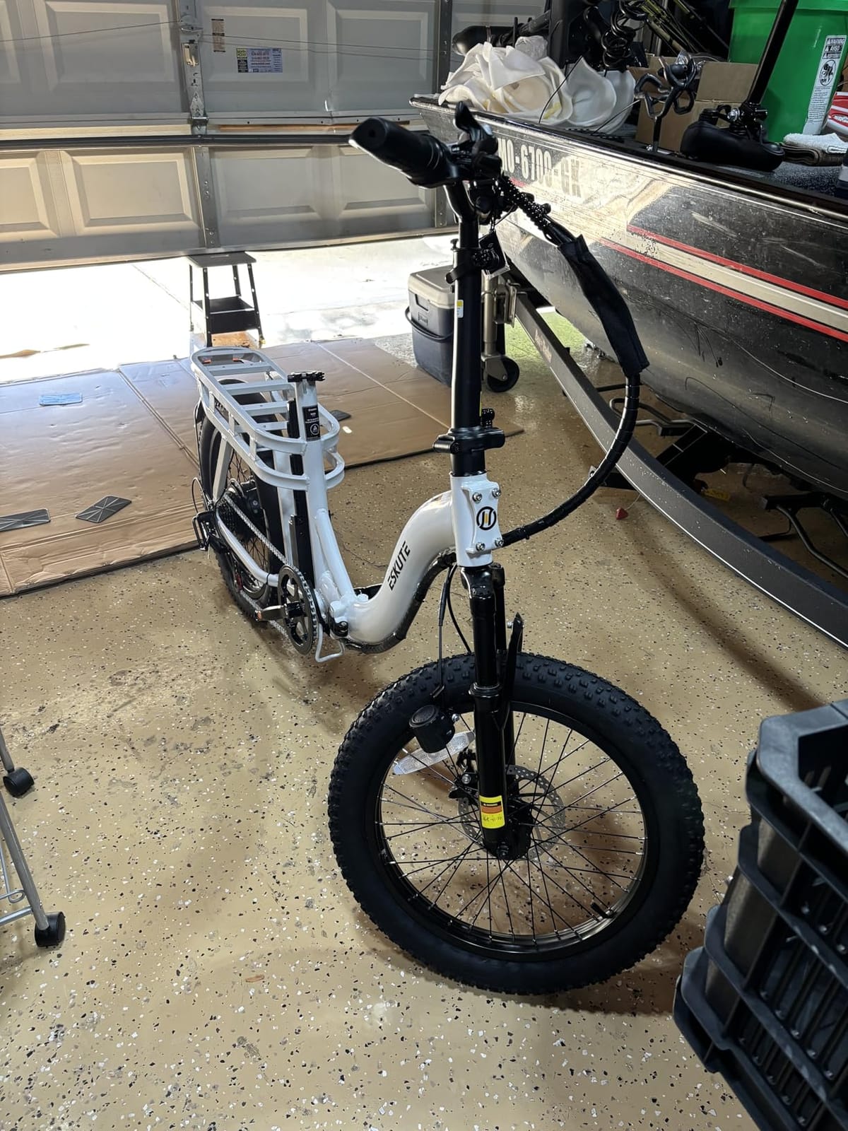 ESKUTE Electric Bike for Adults – 1200W Peak Motor, Folding 20x3 Fat Tire E‑Bike, 48V 13Ah Battery, Step‑Through Cargo Fold Ebike, NFC Unlock, 20+ MPH, 7‑Speed, Up to 55 Miles customer photo 2