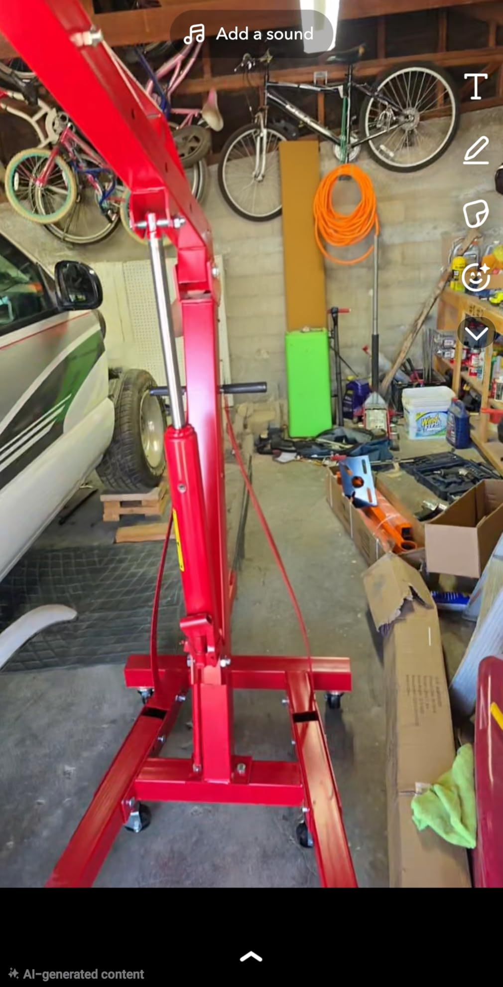 2-Ton Shop Crane, Hydraulic Folding Engine Hoist w/6 Steel Casters - Lift Car Transmissions, Boat Motors, Farm Equipment (Net Wt. 157 lbs) customer photo 2