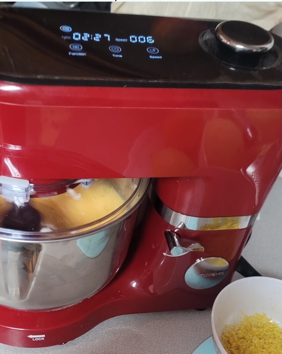 VIVOHOME Stand Mixer with Dough Proofing, 6-Quart Tilt-Head Mixer, Black | One-Touch Programs, Adjustable Temperature & Time, Flex Edge Beater, Dough Hook, Whisk, Stainless Steel Bowl, Splash Guard customer photo 1