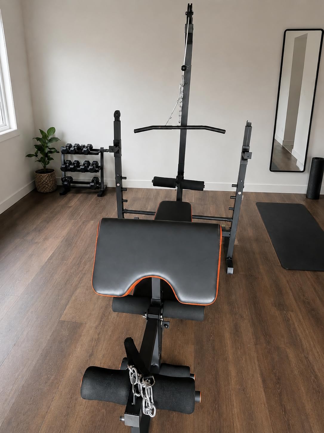 XDDIAS 9-in-1 Olympic Weight Bench Set with Lat Pulldown, Rowing, Squat Rack, Leg Extension/Curl, Preacher Pad, 900LB Adjustable Bench Press for Home Gym Weight Lifting Full-Body Workout customer photo 1