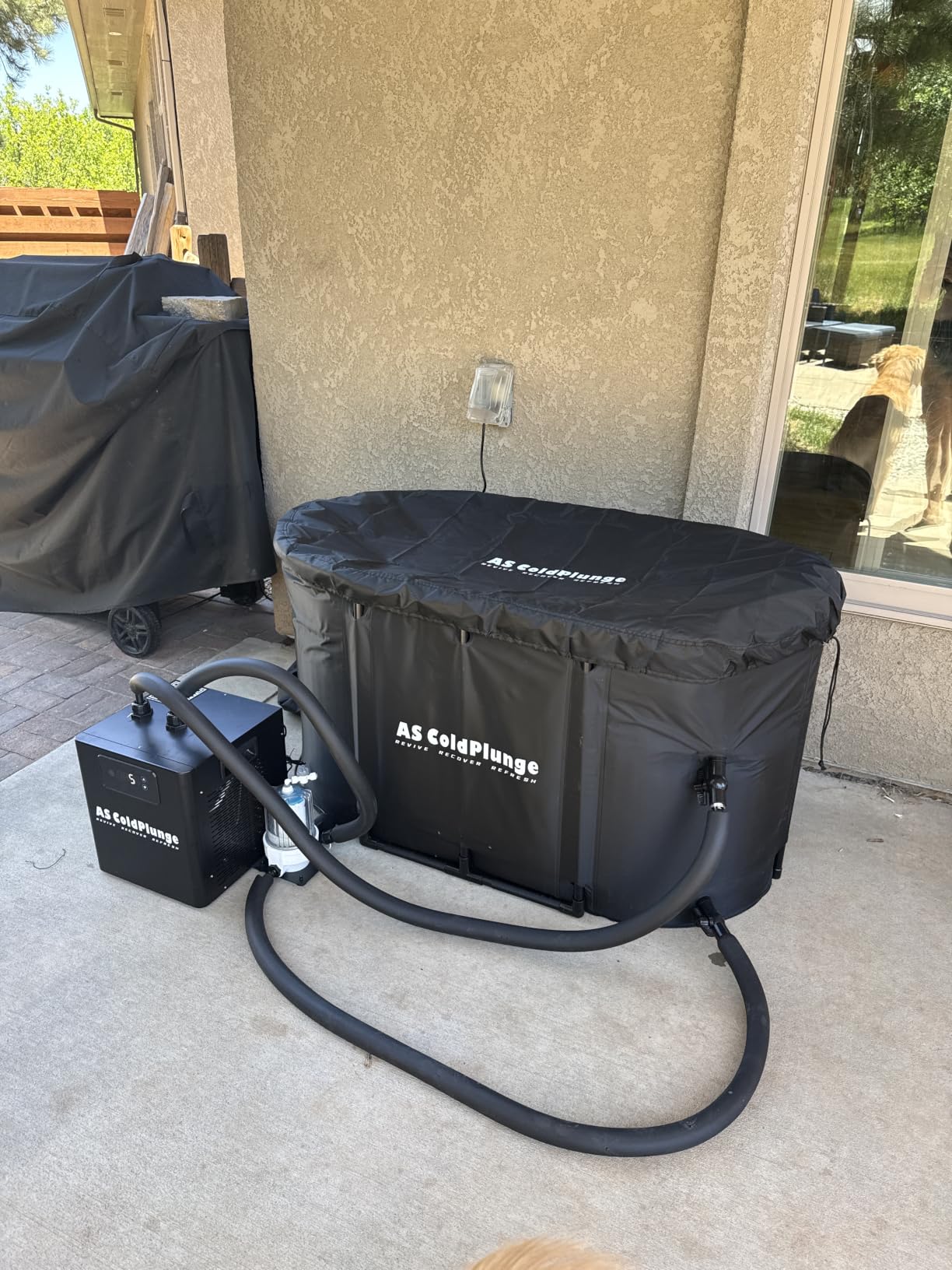 Ice Bath Chiller & 148Gal Cold Plunge Tub Kit for Cold Recovery Therapy | 1/3 HP, External Filter & Pump, 42°F, 148Gal Oval Cold Plunge Tub with Water Chiller for Home Wellness Outdoor Cold Therapy customer photo 1