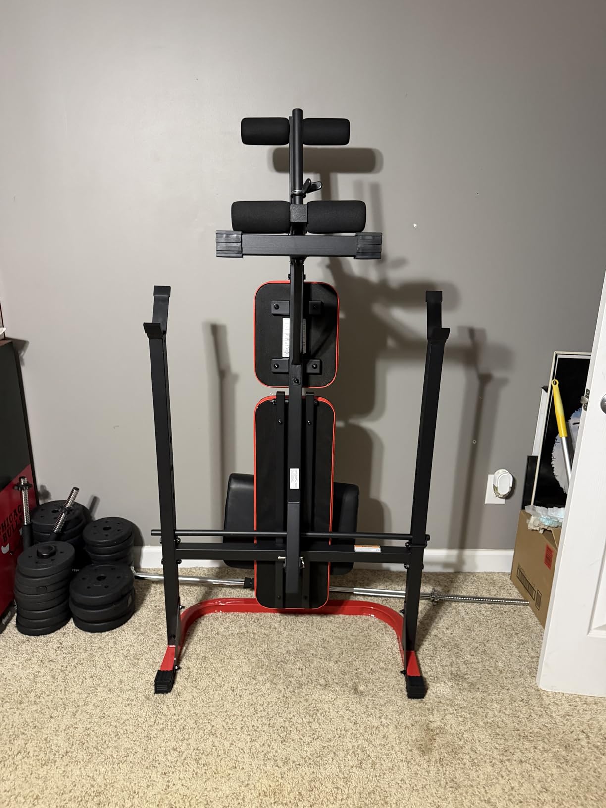 OPPSDECOR 6 in 1 Weight Bench Set with Leg Extension and Leg Curl, 660 LBS Adjustable Bench Press Set with Preacher Curl Pad, Foldable Workout Bench for Home Gym, Strength Training for Teens/Adults customer photo 1