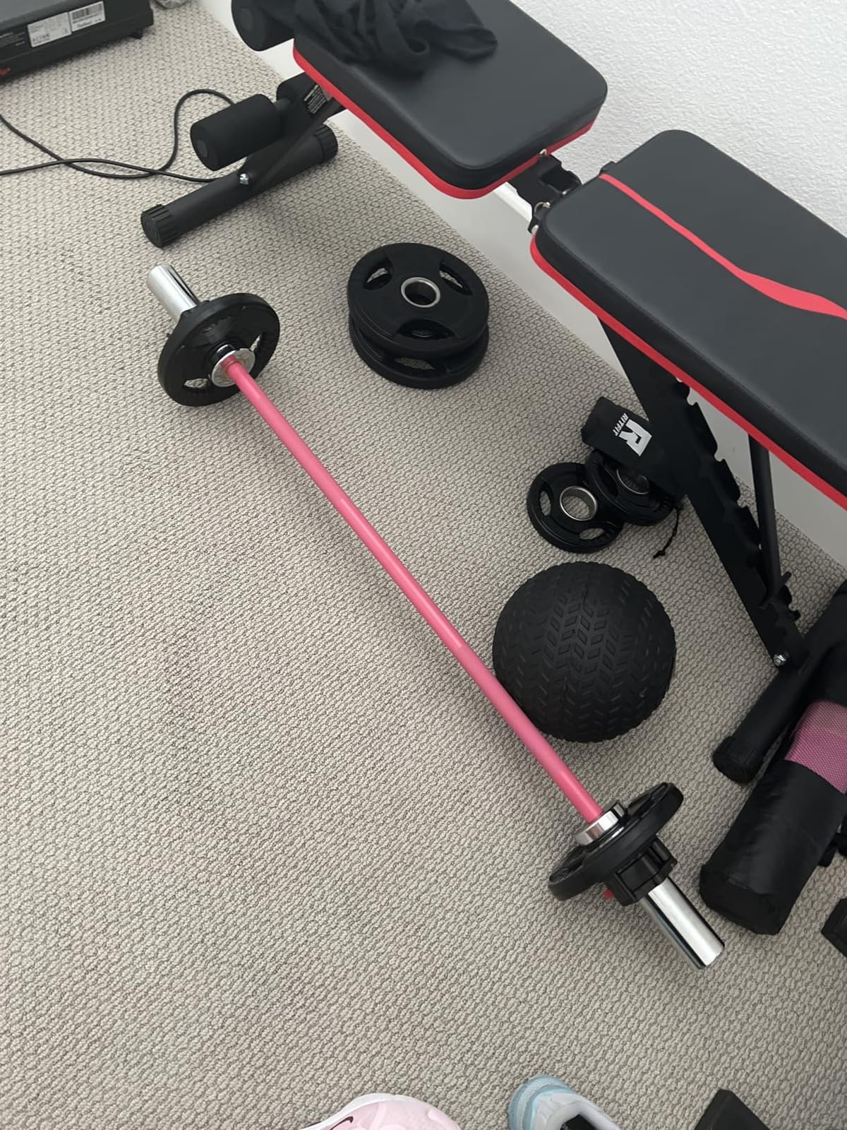 RitFit Barbell Weight Set - 4/6FT Olympic Barbell with Weight Plates (55-115LB Total) - Weightlifting Equipment for Squats, Curls, Deadlifts, Presses, Hip Thrusts customer photo 2