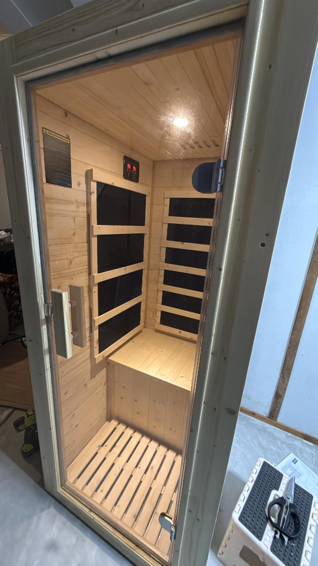 Albott 4 Person Outdoor Sauna, Asphalt Shingle Roof, Low EMF 2850W/240V/20A customer photo 2