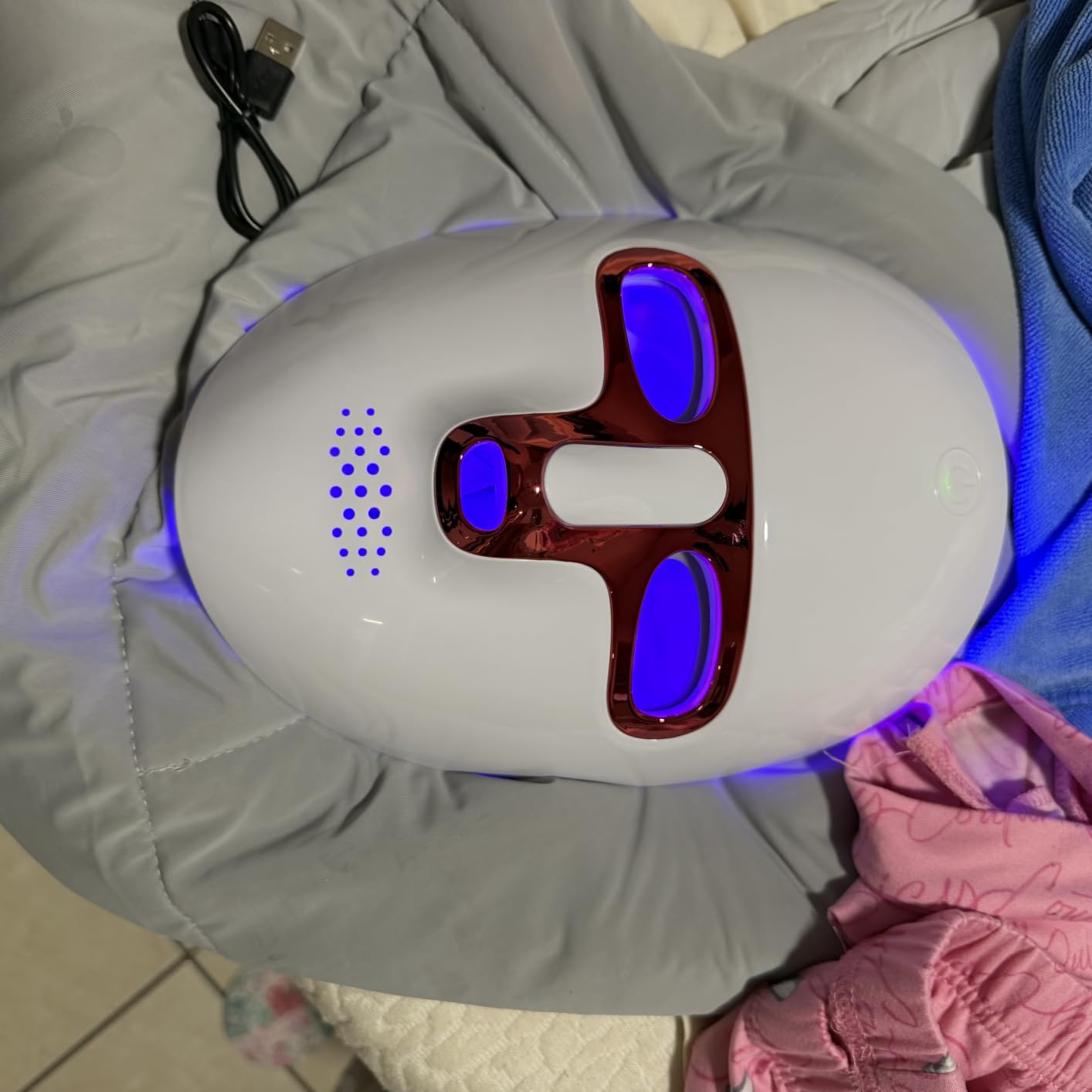 7 Colors Red Light Therapy for Face, LED Facial Mask, Rechargeable | Cordless Red Light Mask, 7 Colors LED Modes, USB-C Portable, Ergonomic Lightweight Design, Home & Travel Skincare customer photo 2