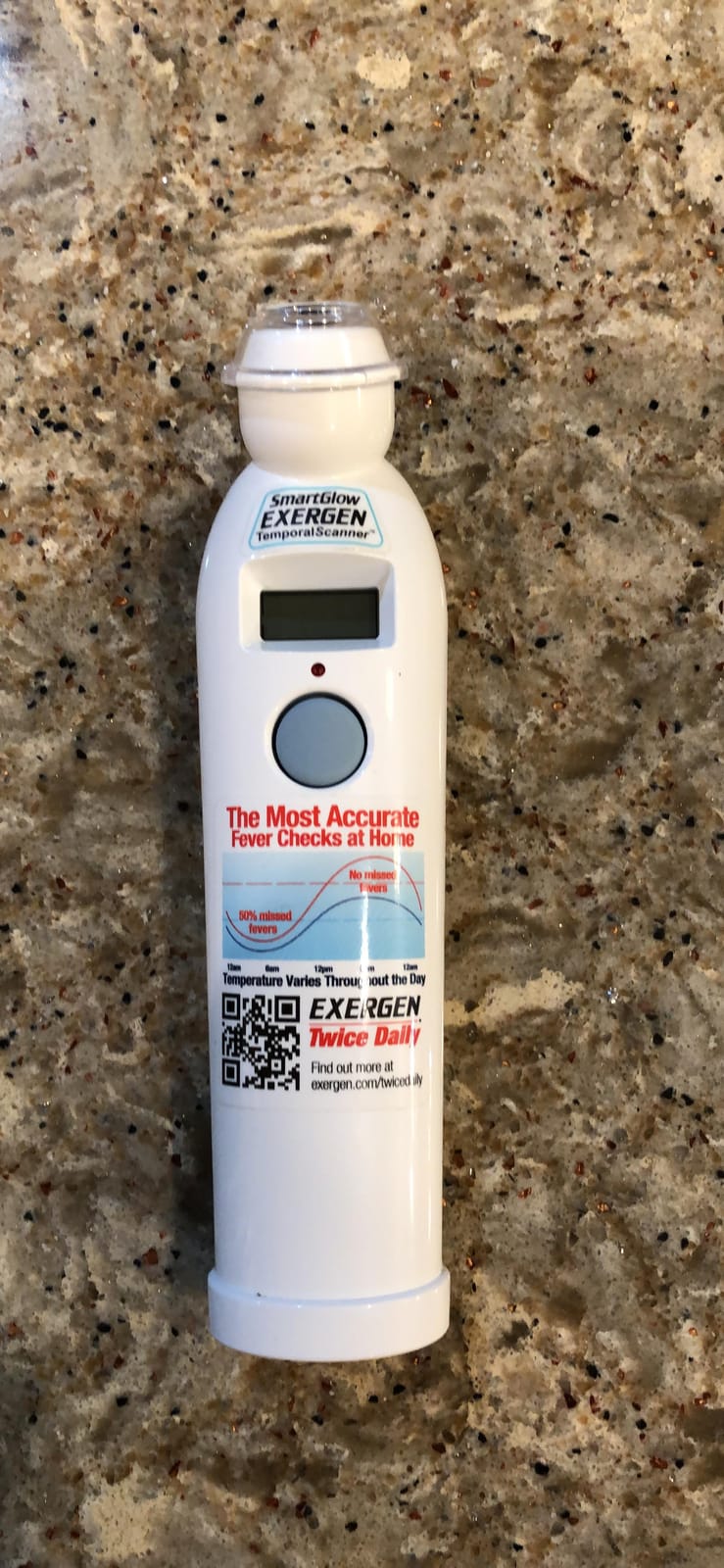 Exergen TAT-2000C+ Thermometer for Adults, Kids, & Newborns, 9V Included | Temporal Artery Thermometer | Medical Grade Thermometer | White, Soft Glow LCD, Silent Mode, 8 Memory Readings customer photo 2