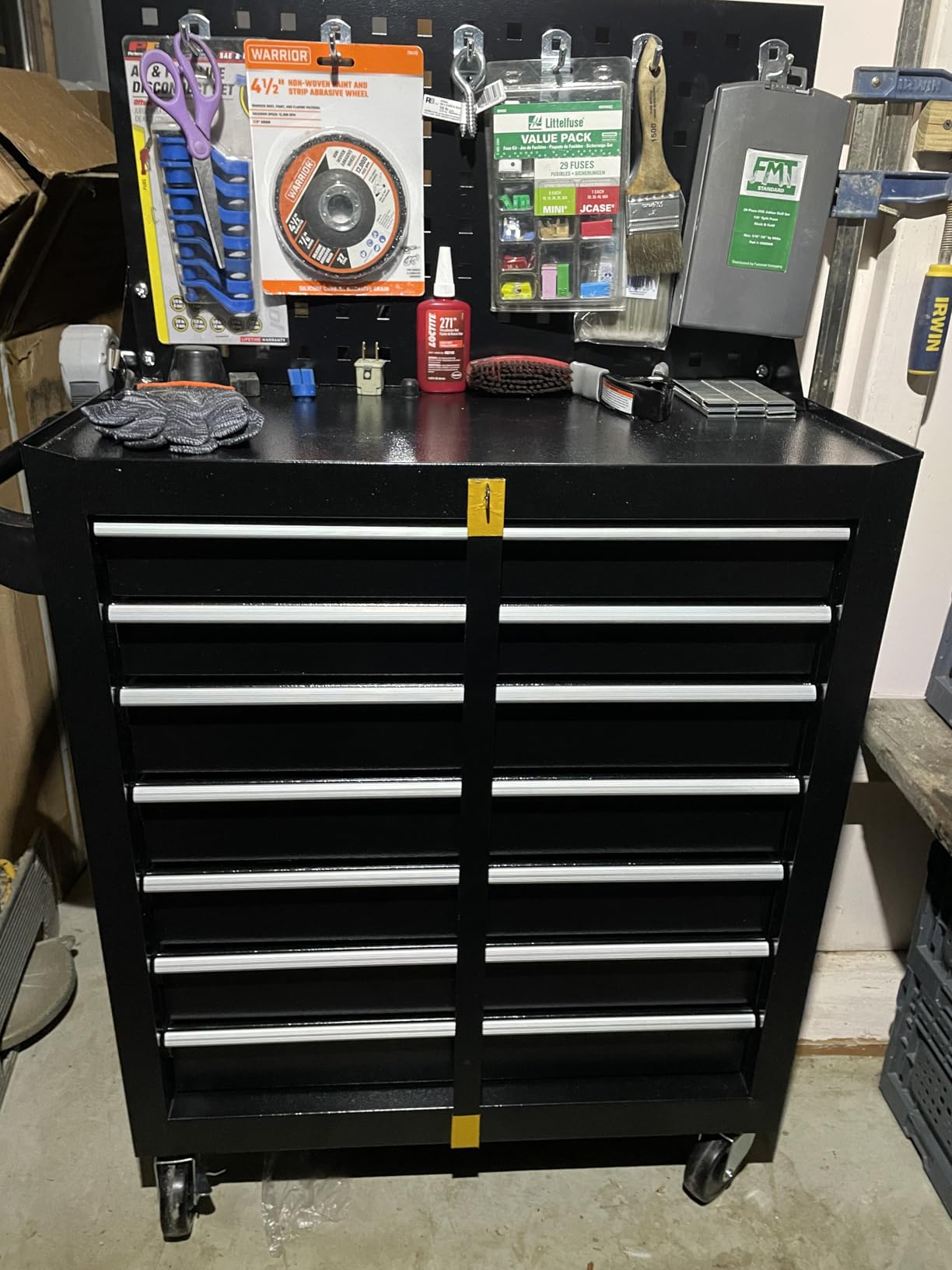 INTERGREAT 7 Drawers Rolling Tool Chest with Pegboard, Metal Tool Chest with Drawers, Tool Storage Cabinet with Wheels for Garage, Workshop, Repair Shop, Black customer photo 2