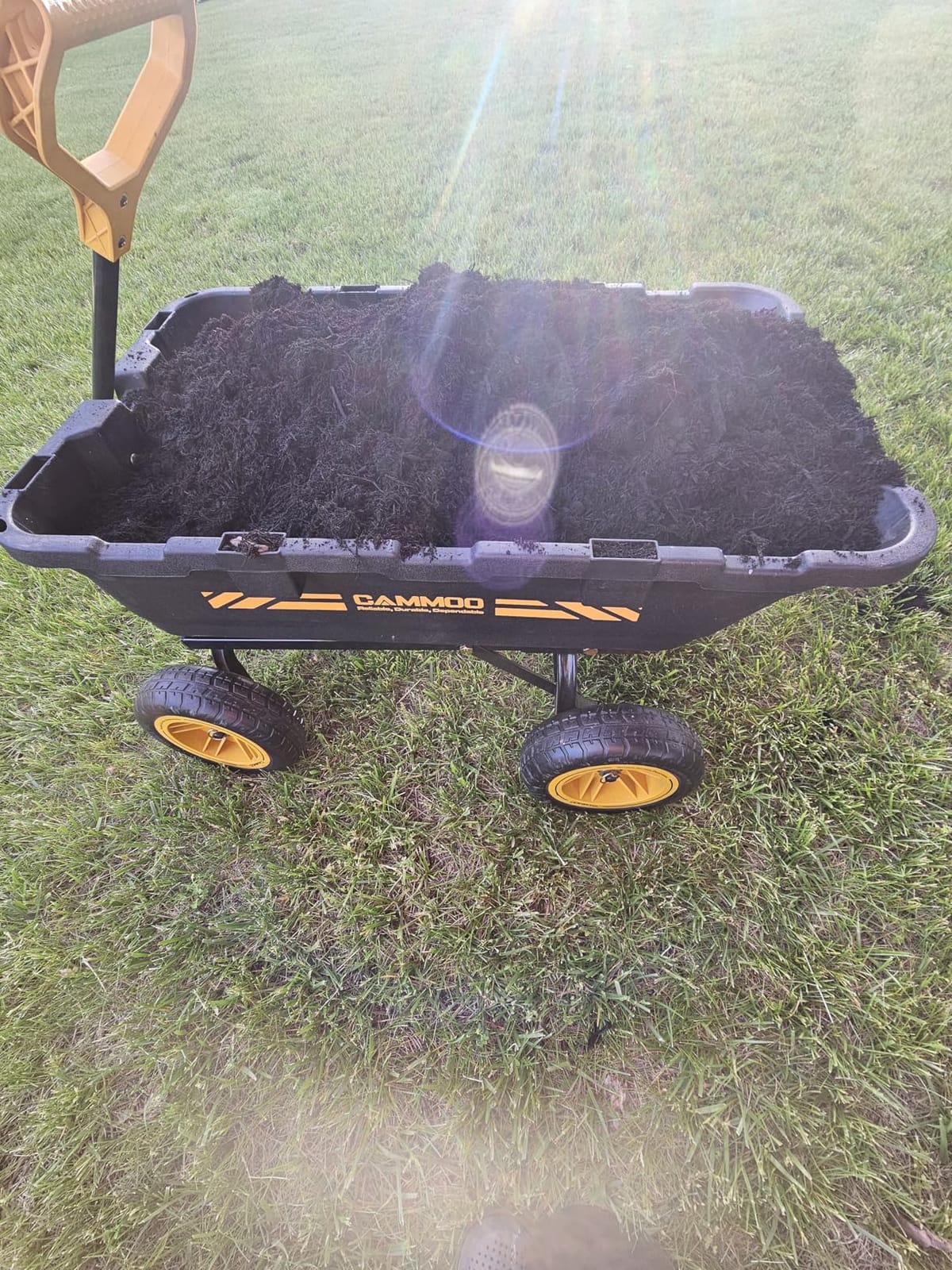 CAMMOO 10-in NO-Flat Tires 900lb Garden Dump Cart Wheelbarrow Garden Wagon customer photo 1