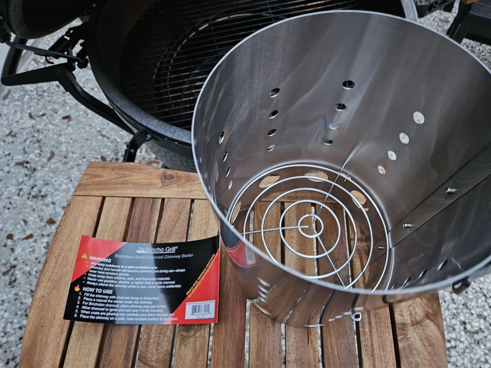 The Bincho Grill Stainless Steel Charcoal Chimney Starter – Perfect for Binchotan Charcoal, Lump Charcoals, Briquettes, Built for Extreme Heat, Durable Construction, Heat Shield Handle, Large Capacity customer photo 2
