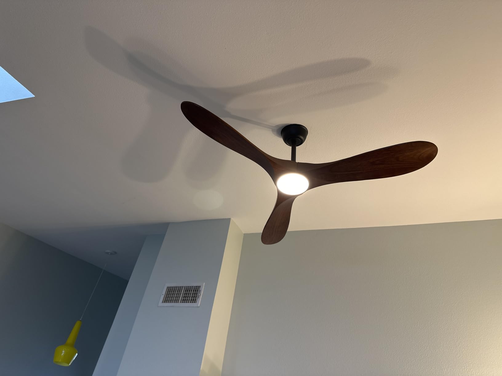 60 Inch Ceiling Fan with Light and Remote, Wood Outdoor Ceiling Fan with Light for Patios Gazebo Living Room Bedroom Modern 3 Blade High CFM Wet Rated Indoor Exterior Fan (Walnut) customer photo 1