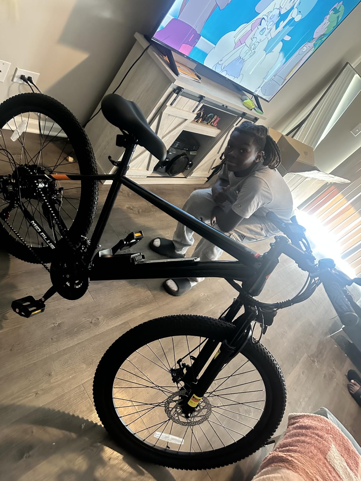 Qlife Racer Electric Bike for Adults - 21-Speed Mountain Lightweight Ebike with Peak 1000W Brushless Motor,48V 375Wh Removable Battery,26X2.1 Tire Step Over E-MTB,Up to 40 Miles Range customer photo 2