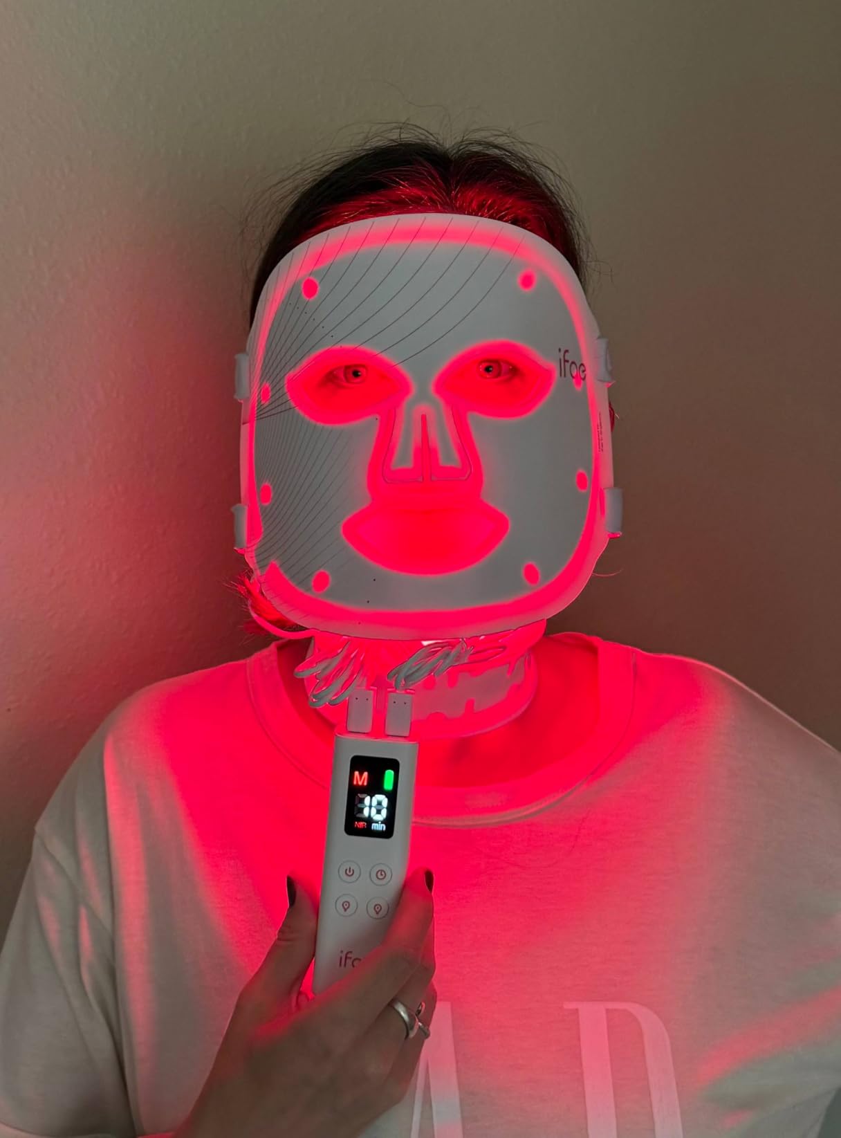 IFAE Red Light Therapy Mask for Face and Neck with 396 LEDs | 850nm Near Infrared (NIR), 7 Mode Portable LED Face Mask for True Anti-Wrinkles Skincare at Home customer photo 1